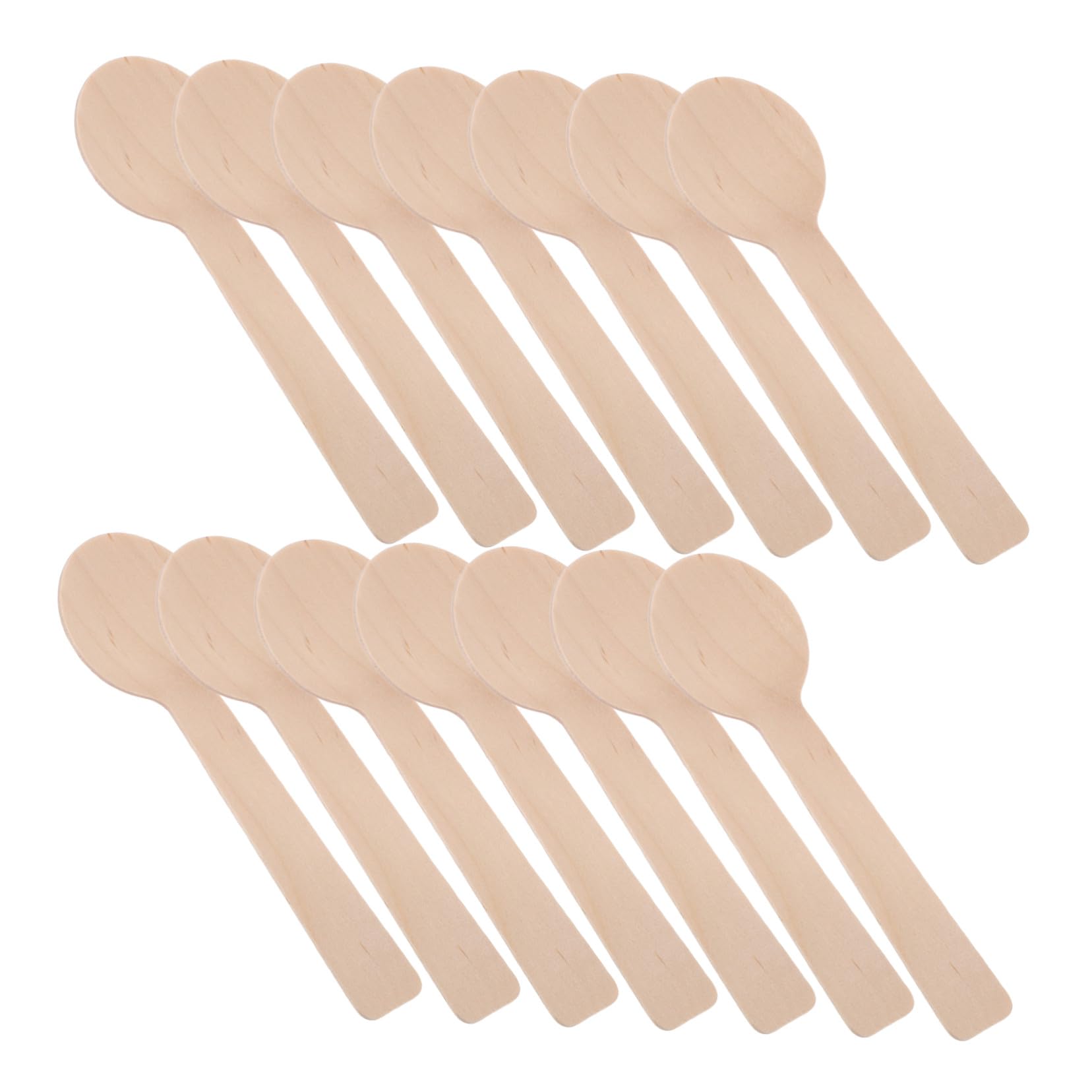 Mini cucharas de madera CIYODO en abedul seleccionado, cucharaditas pulidas para repostería