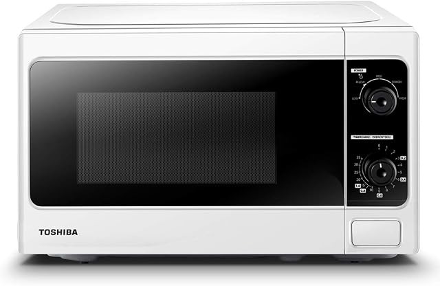 Toshiba 800w 20L Microwave Oven with Function Defrost and 5 Power Levels, Stylish Design White - MM-MM20P(WH)