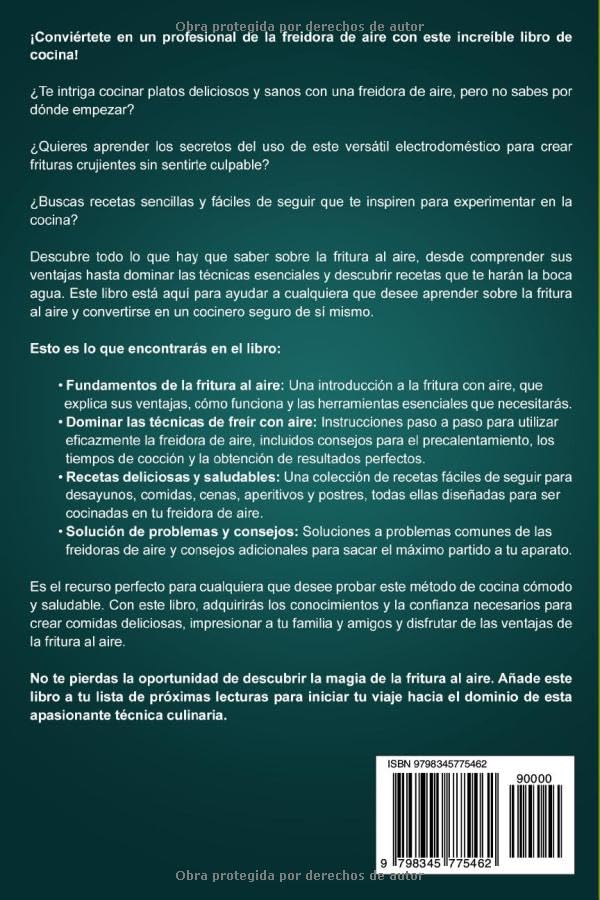 Miniatura 2 de Libro de cocina de la freidora de aire para principiantes Recetas deliciosas que se preparan en menos de 30 minutos (Spanish Edition)