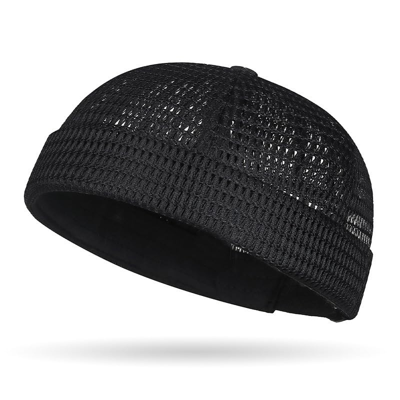 Materiale leggero e resistente: il cappellino da uomo senza visiera in rete stile estivo è realizzato in tessuto a rete resistente e traspirante, morbido, leggero e progettato per un uso quotidiano ripetuto senza perdere la forma o il comfort