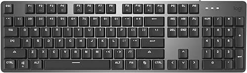Miniatura 2 de Logitech Teclado iluminado mecánico K845, patas de inclinación ajustables fuertes, tamaño completo, carcasa superior de aluminio, 104 teclas, cable