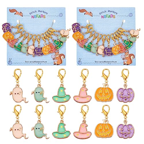 NBEADS 24 Pcs Halloween Theme Stitch Markers
