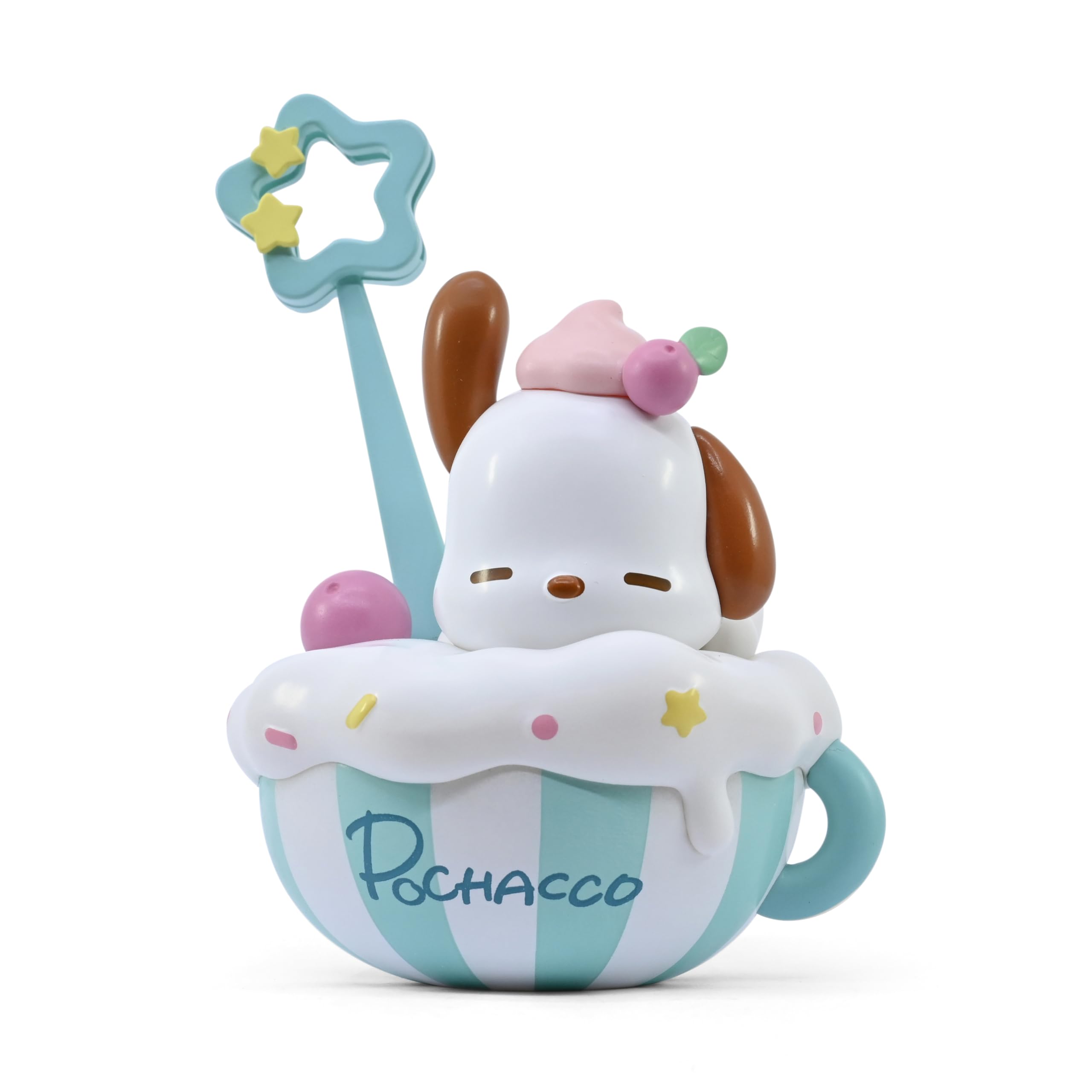 Hello Kitty Memo Stand Party Time Pochacco Functional Accessory, Designed to Hold Notes/Reminders/Images, Desk or Workspace Display Toy, Party Themed Figures, For Fans All Ages