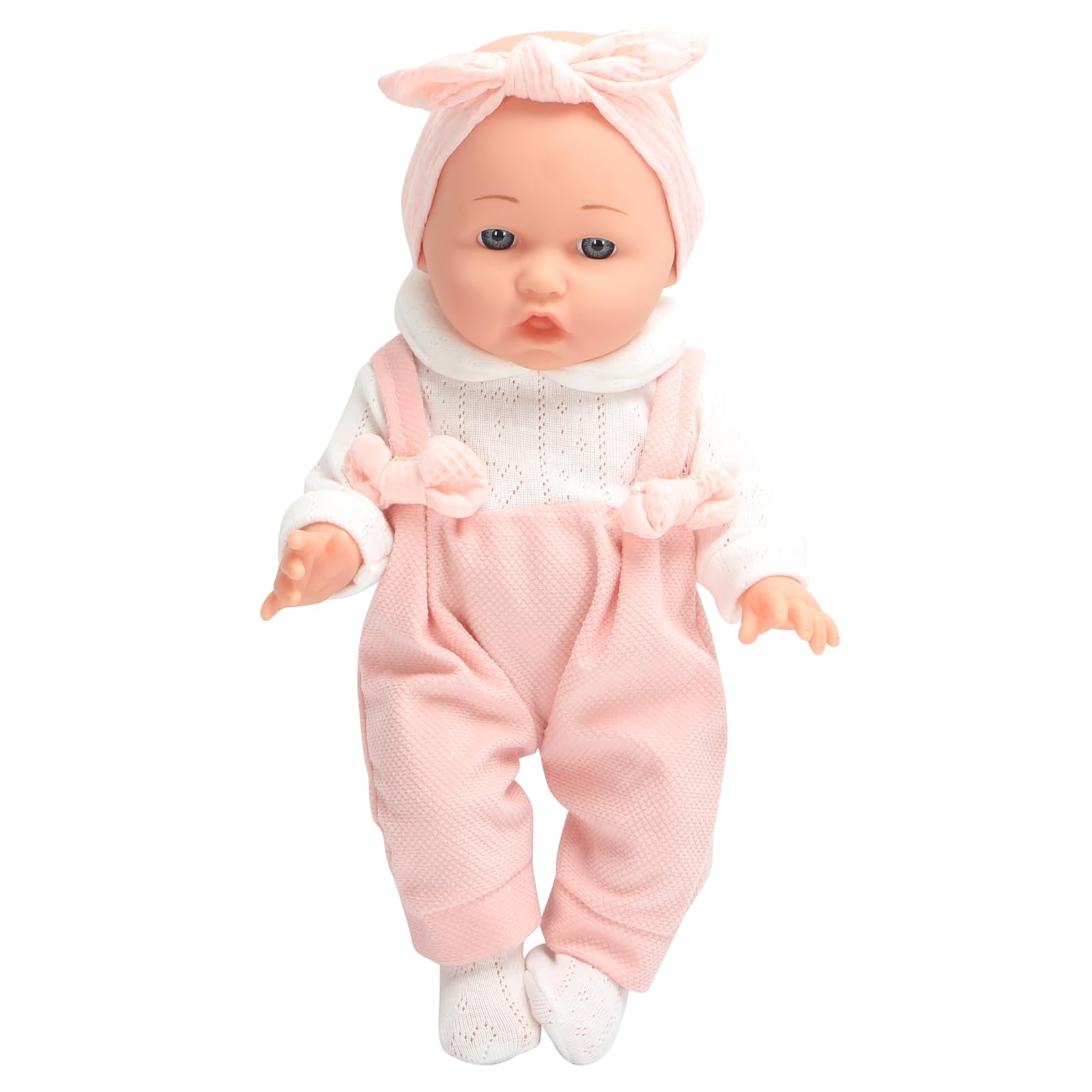 FADALEA 12 Inch Baby Doll with Doll Clothes Outfits, Bassinet, Headband, Pillow, Blanket and Pacifier