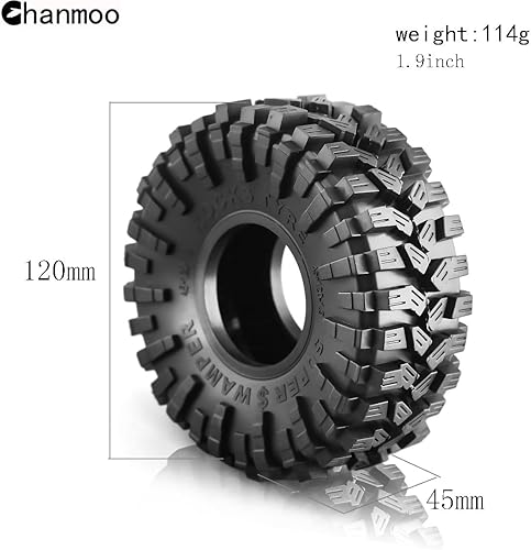 Miniatura 2 de 1.9 RC Crawler Neumáticos de 4.724 in con inserto de espuma de goma blanda escala 1/10 neumáticos para Traxxas TRX4 Axial SCX10 SCX10 II RC4WD D90