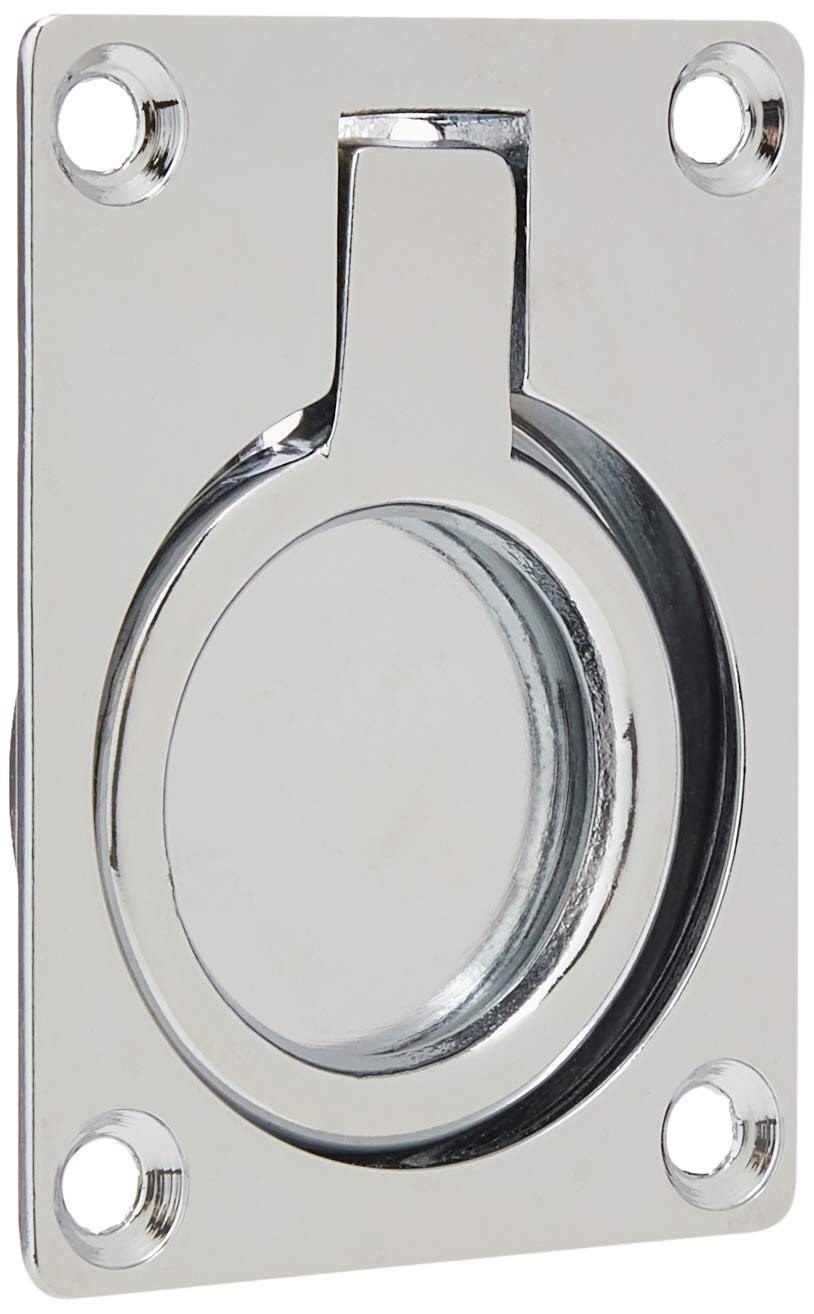 FLUSH RING PULL CHROMED BRASS 64X48X6MM