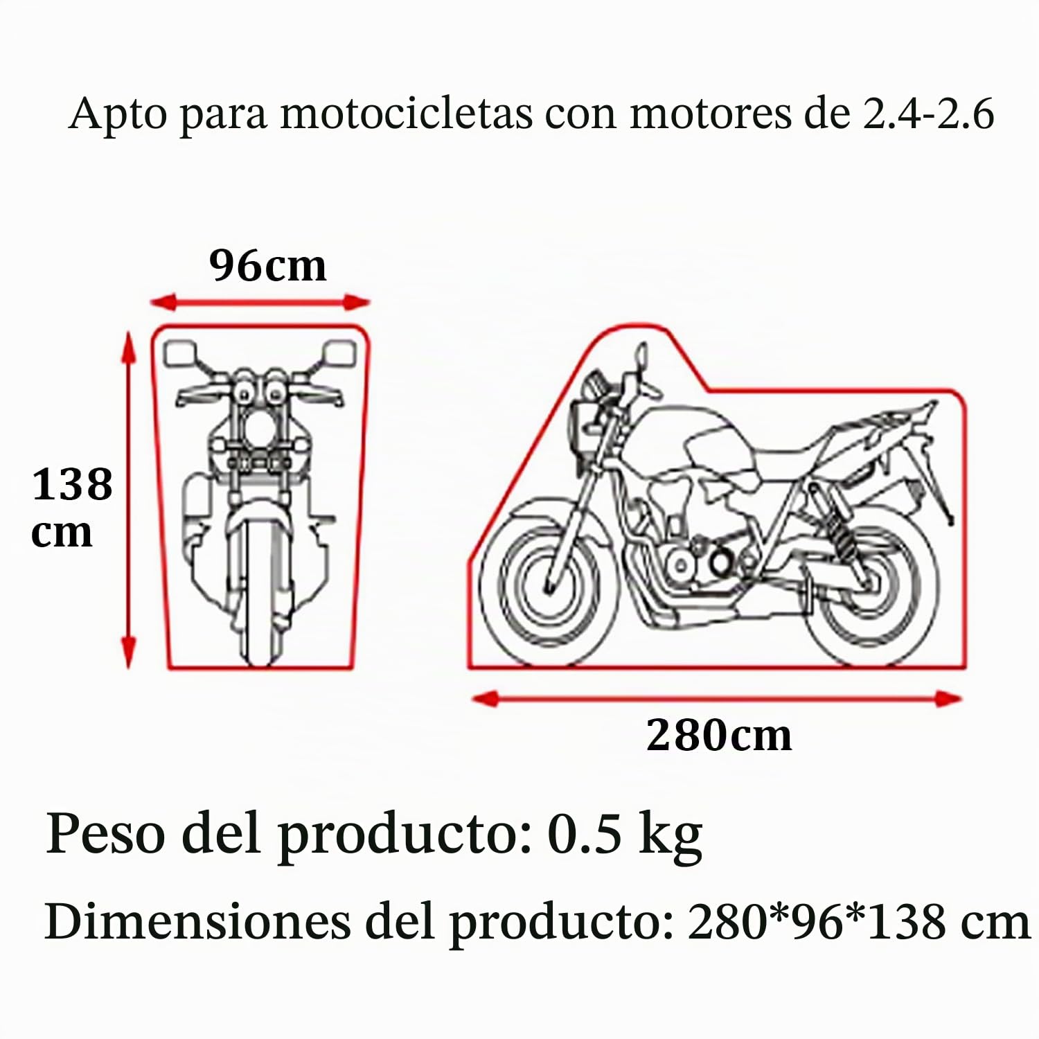 Funda De Moto Impermeable con Nano Tela 420D,Telo per Moto Da Esterno,Funda Impermeable para Motocicleta,con Bandas Reflectantes & Orificios Antirrobo,para Motocicletas(XL 280 x 96 x 138 Cm)