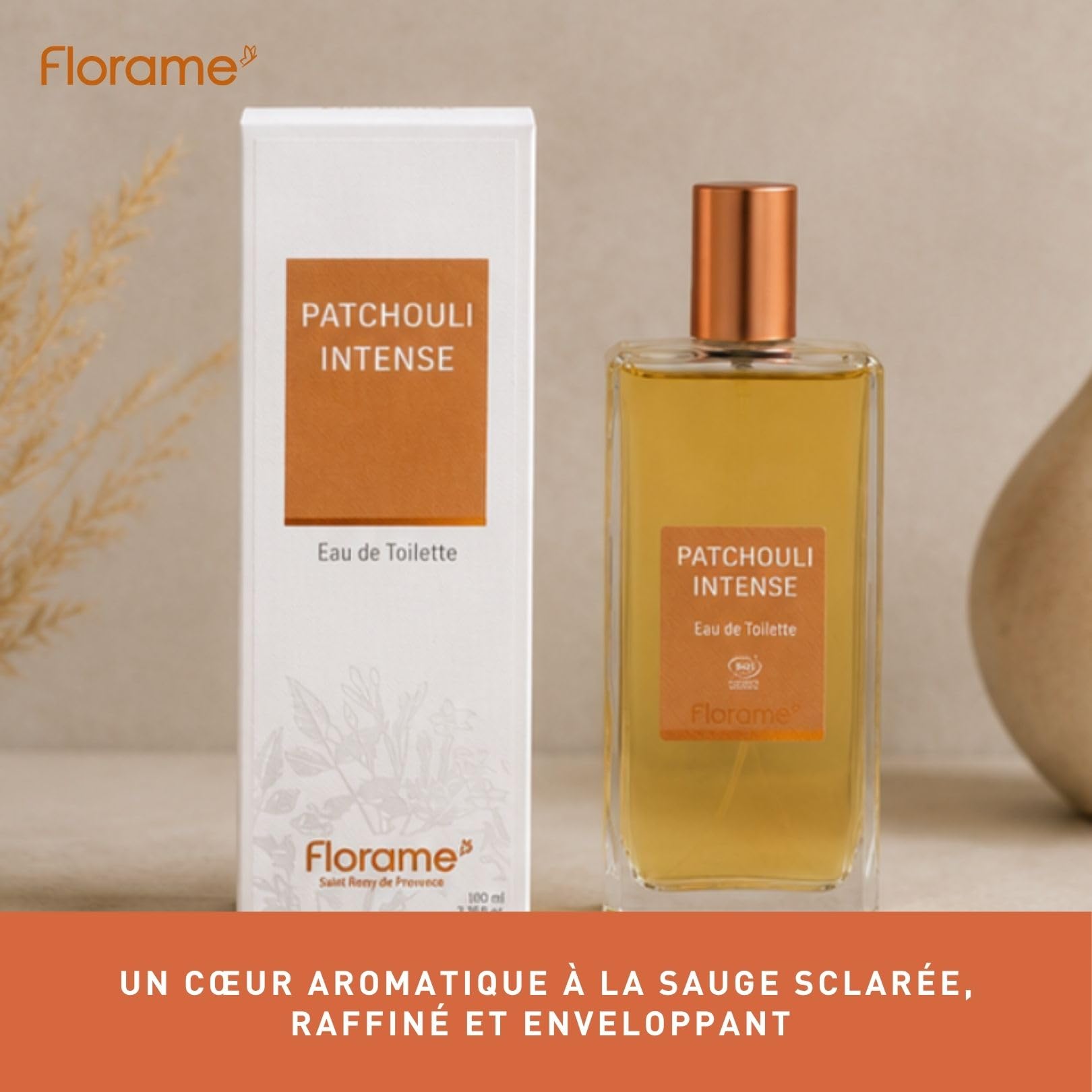 Florame Eau de Toilette Patchouli Intense 100 ml – Notes Chaudes & Boisées – Patchouli, Vanille & Benjoin – Fabriquée en France