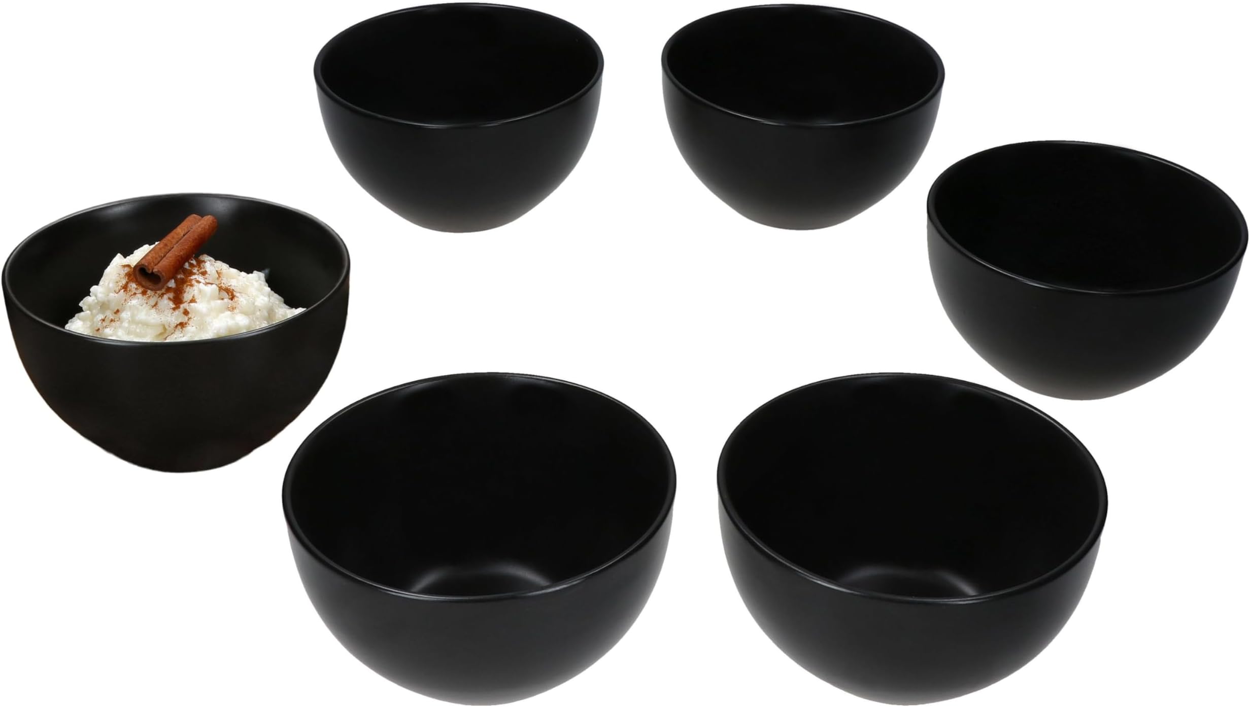 MamboCat London Lampart Nero Kattegat Set van 12 snack- & dip-schaaltjes, 10 cm, 150 ml, 12 personen, mat zwart, compoteschaal, dessertkom, mini-bowl, voor antipasti & co