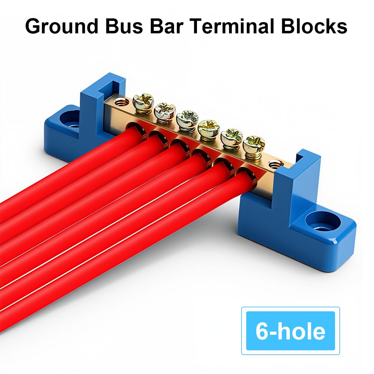 Serplex 2-Pack 30A Brass Bus Bar Terminal Block Screw Terminals 8x1.3x2.2cm — Amazon image 3