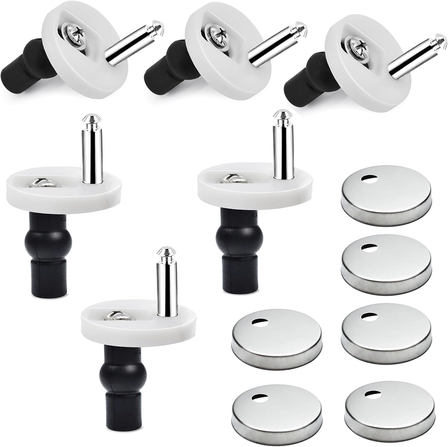 6 PCS Toilet Seat Fittings, Quick Release Toilet Top Fix Blind Hole