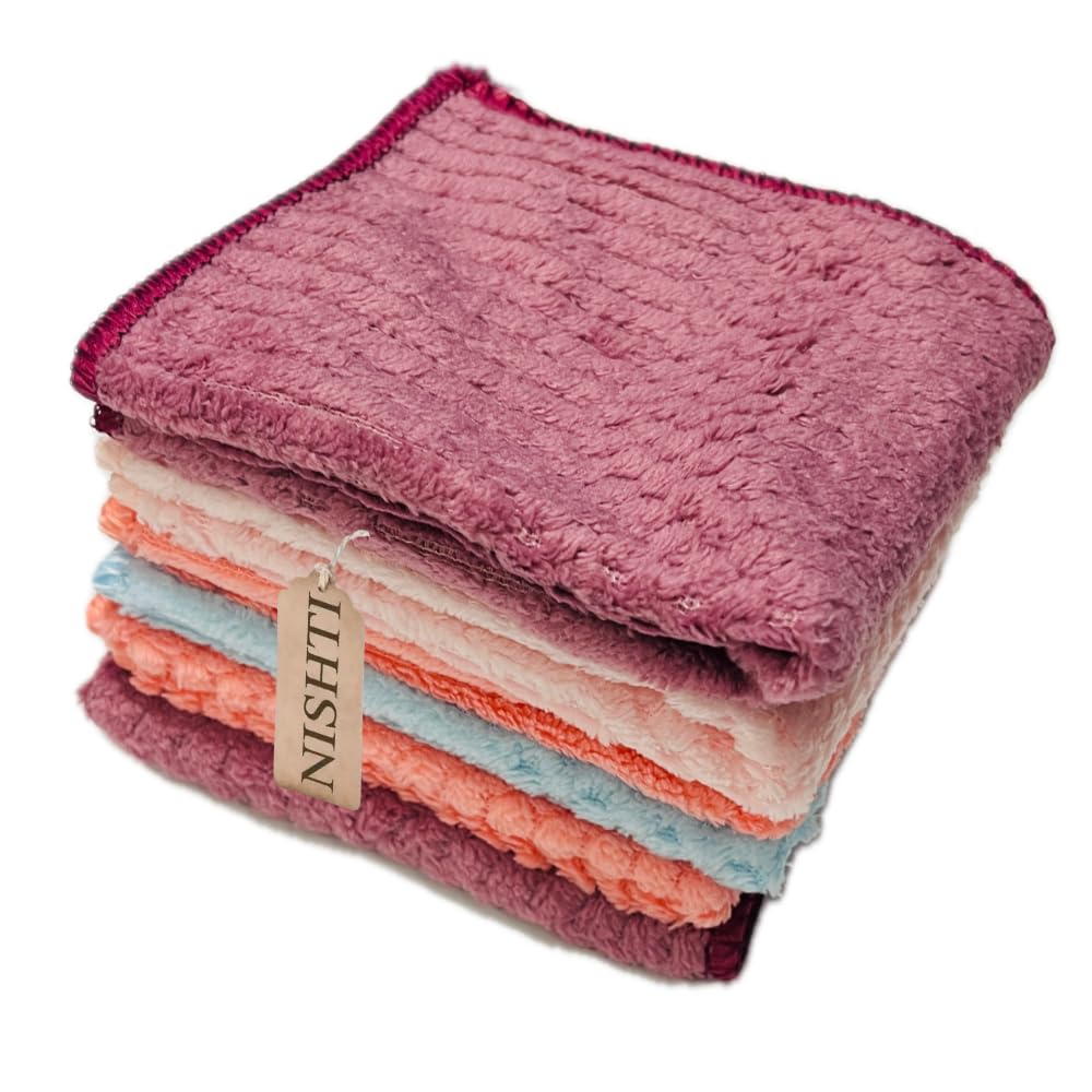 Textured Multicolor Women's Handkerchief | Absorbent and Soft Face Towel-image-3
