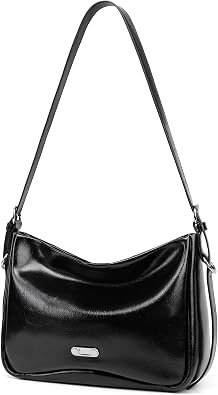 Black Leather Shoulder Purse For Women Crossbody Bags Small Handbags - Elegant Comfortable for Daughters and Young Girls