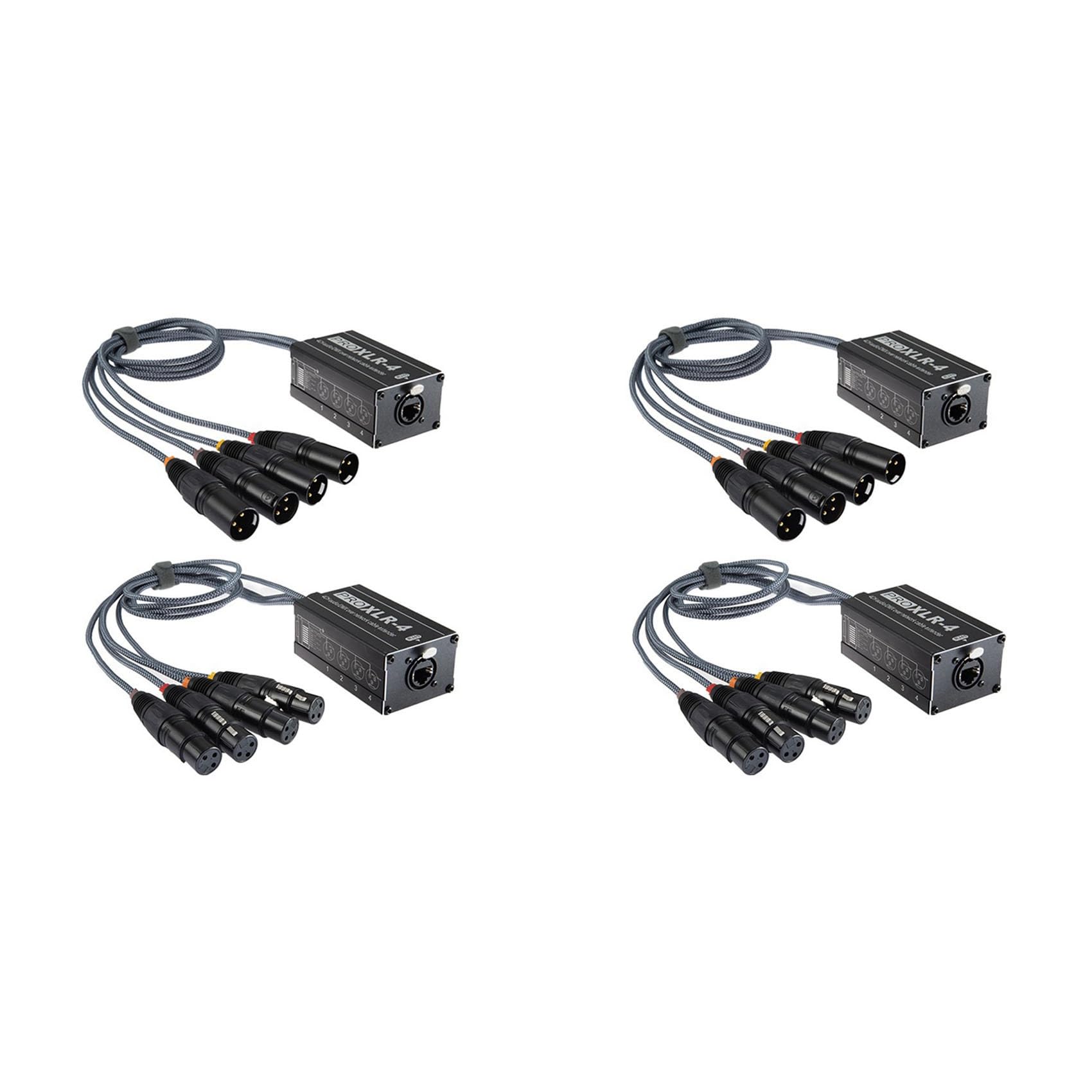 2 Paio XLR/Femmina 4 Canali Snake 3 Pin XLR/Un Ethercon RJ45 Cat5/Cat6 Extender Ethernet per Palco dal, Nero