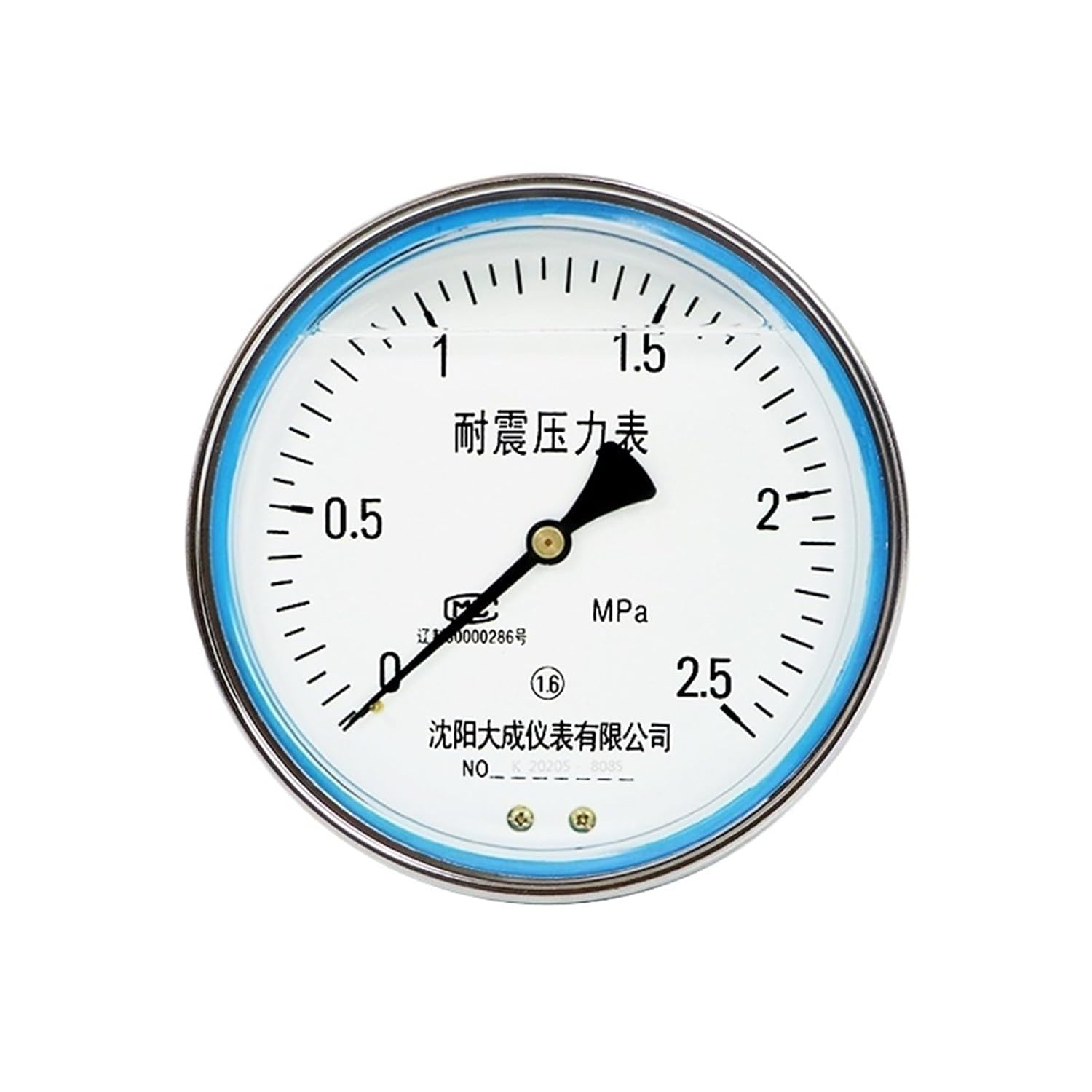Industrial Instrument 150mm Diameter Iron Shell Oil-Filled Copper Joint Pressure Gauge Axial Installation Shock-Resistant