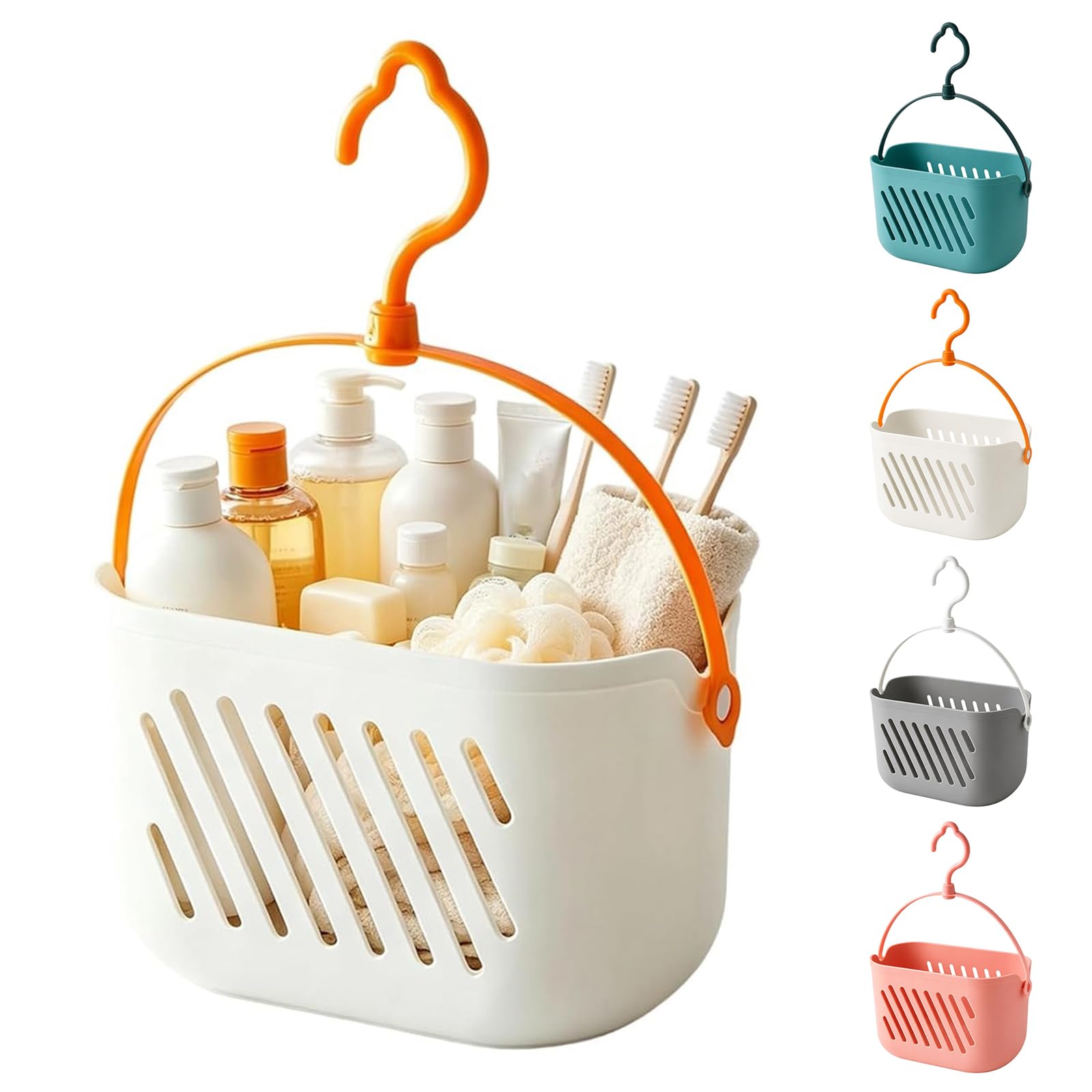 Shower Caddy, Plastic Hanging Basket for Storage Basket with Handle & Hook