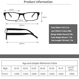 BIENCOOL 6 Pack Reading Glasses Traditional Frames for Men and Women Readers with Spring Loaded Hinges (Mix Color, 2.75, multiplier_x)