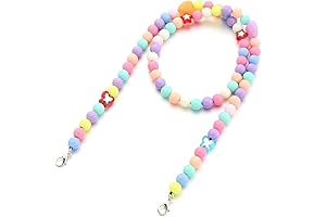 Cute Acrylic Beads Candy Star Butterfly Mask Lanyard Holder Strap Chain Mask...