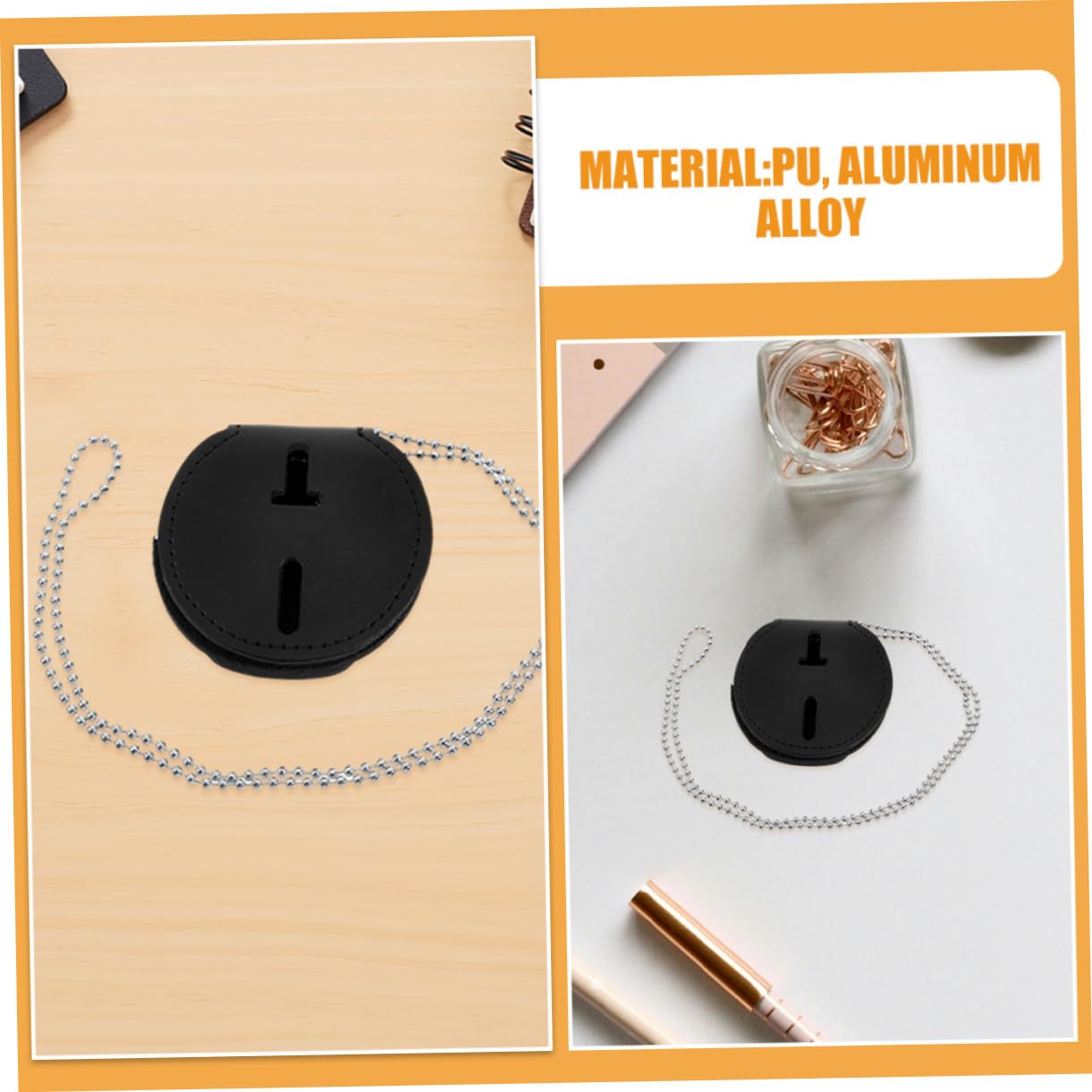 POPETPOP 7pezzi Porta Badge in Pelle Pu Con Clip in Porta Spilla Per Eventi Di Lavoro Accessori Da Ufficio Multiuso Design Leggero Ed Ergonomico