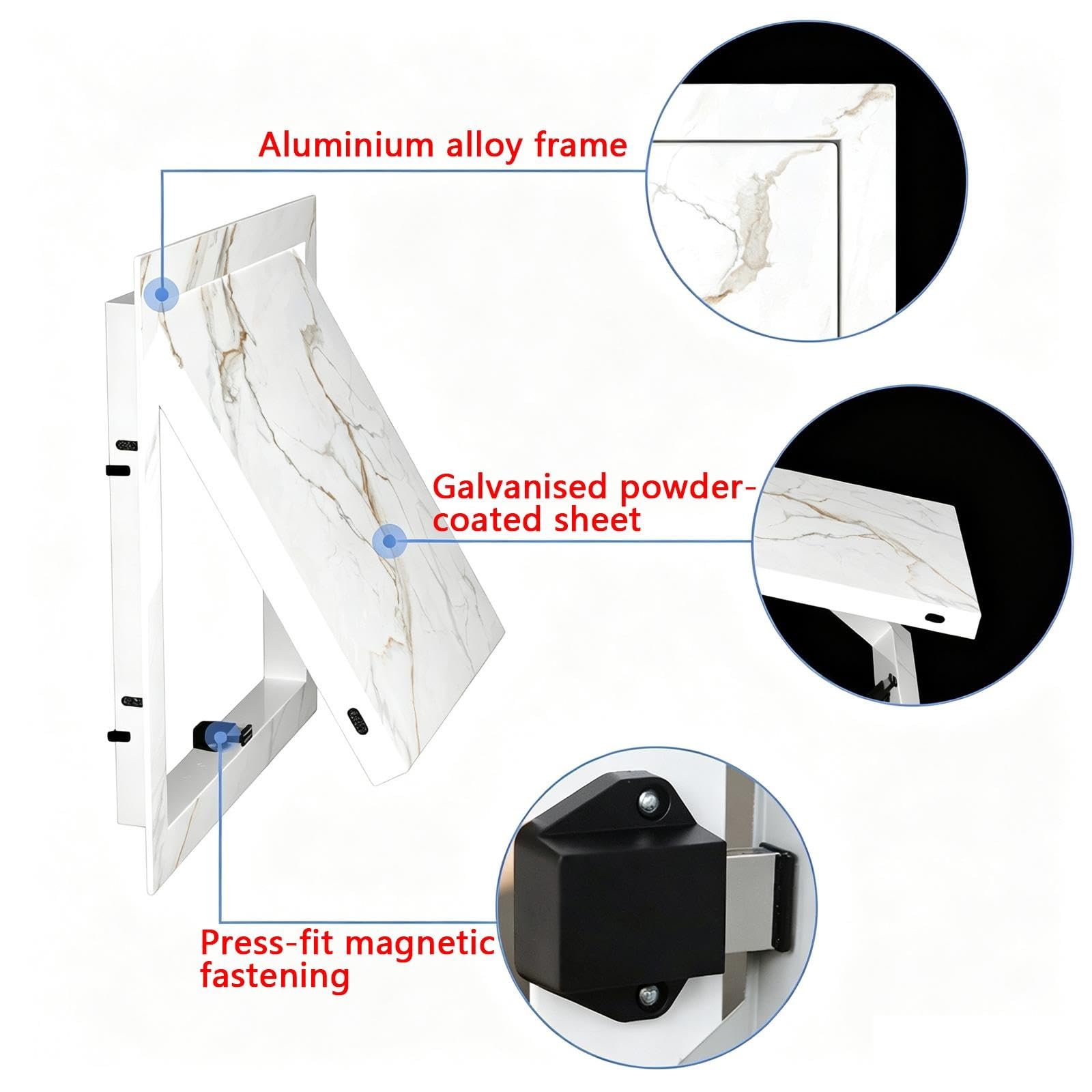 Coperchio Ispezione For Pareti E Soffitti, Chiusura Magnetica