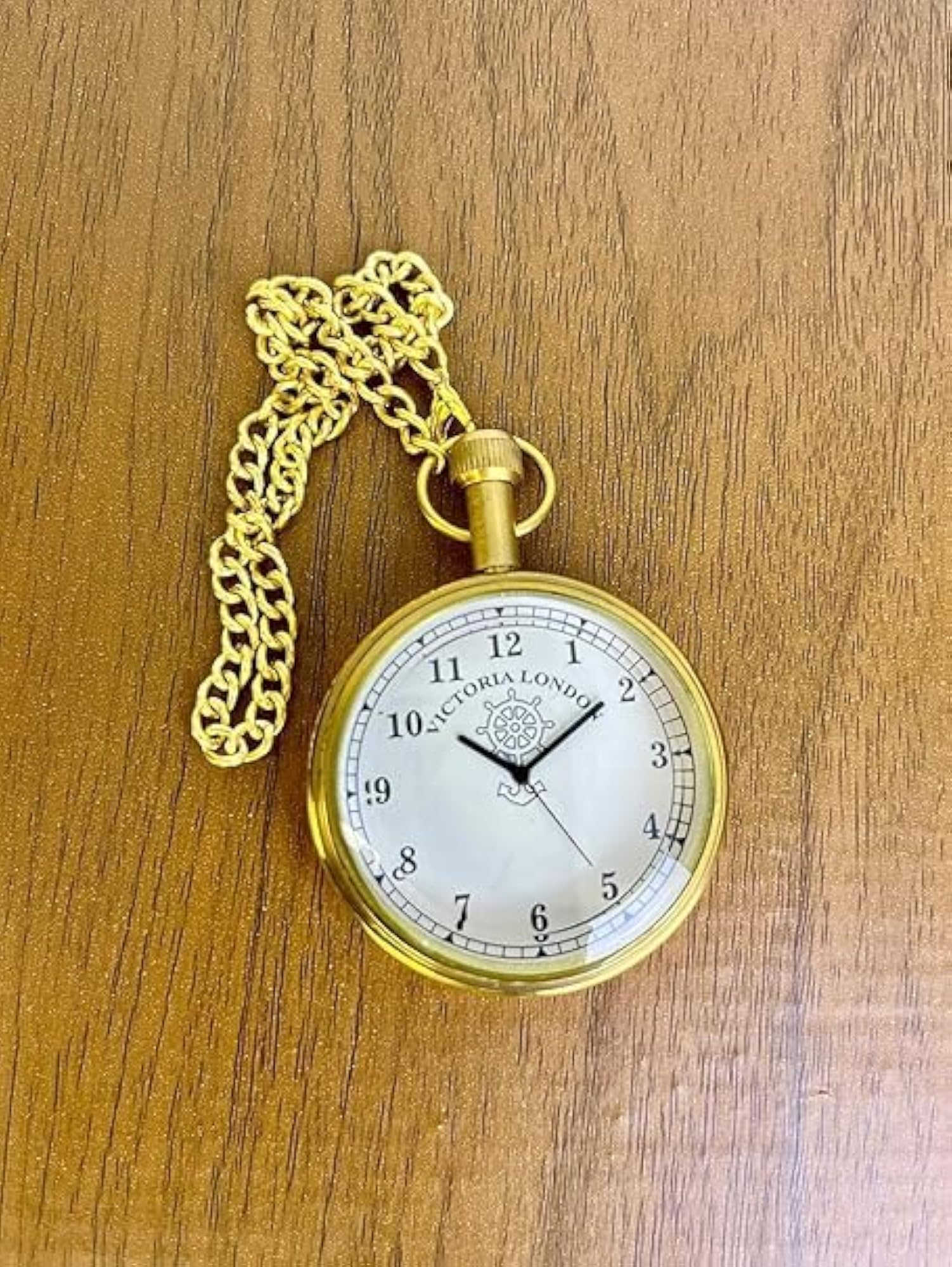 Vintage Pocket Watch with Chain, Classic Gold Design