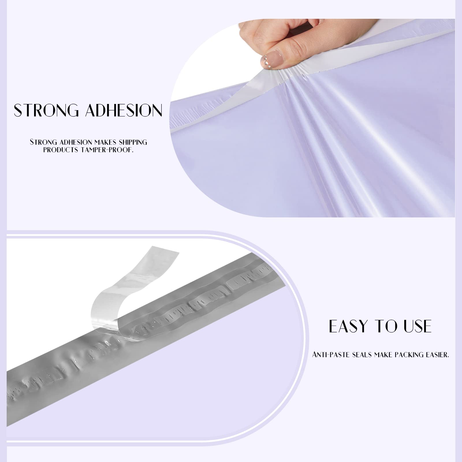 Metronic Poly Mailers 14,5 x 19 100 sztuk, mocne samoprzylepne torby wysyłkowe na odzież, wodoodporne i odporne na rozdarcie torby do pakowania, torby foliowe do wysyłki w kolorze liliowym, fioletowym