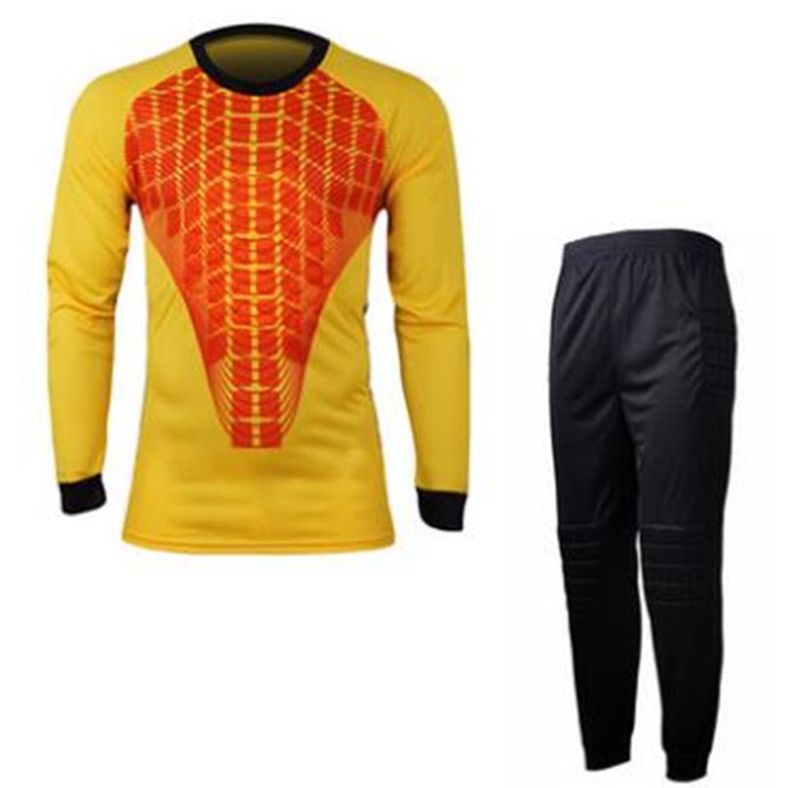 Gardien But Football Gardien de But Uniforme Kit Anti-Collision Chemises à Manches Longues Pantalons Uniformes d'entraînement Costume de Sport de Gardien de But pour Adultes Z0-4