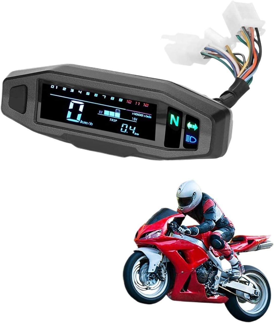 Odometer Speedometer RPM Fuel Carburetor Meter Digital Dash Universal Motorcycle Digital Tachometer Odometer Motorcycle Parts