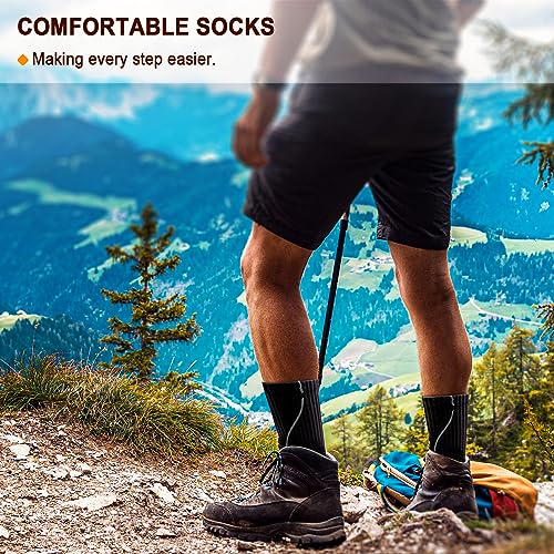 Image of BULLIANT Men 6-Pack Athletic Compression Crew Socks for Running Gym Sports