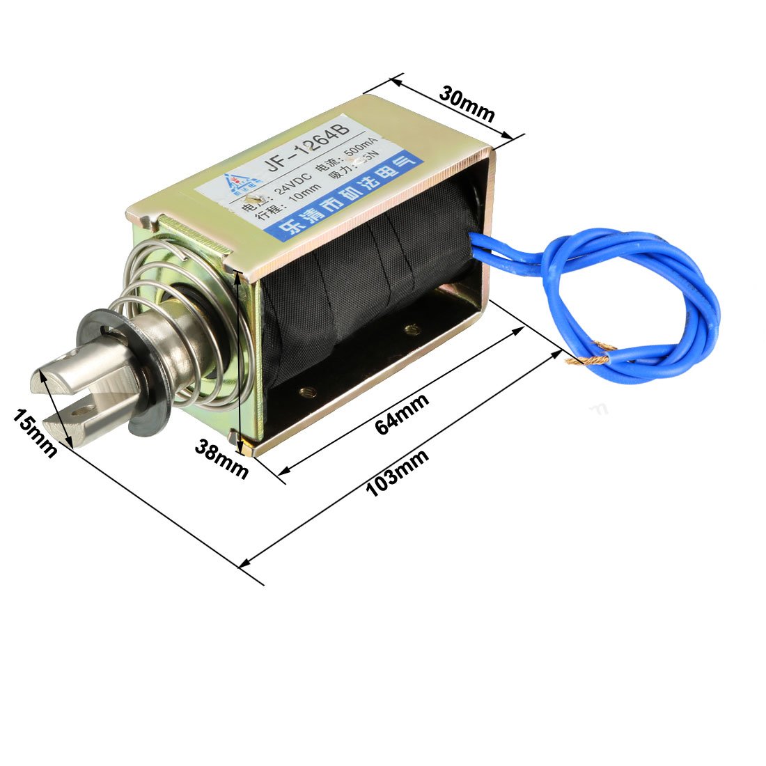 uxcell JF-1264B DC 24V 500mA 55N 10mm Pull Push Type Open Frame Solenoide Elettromagnete