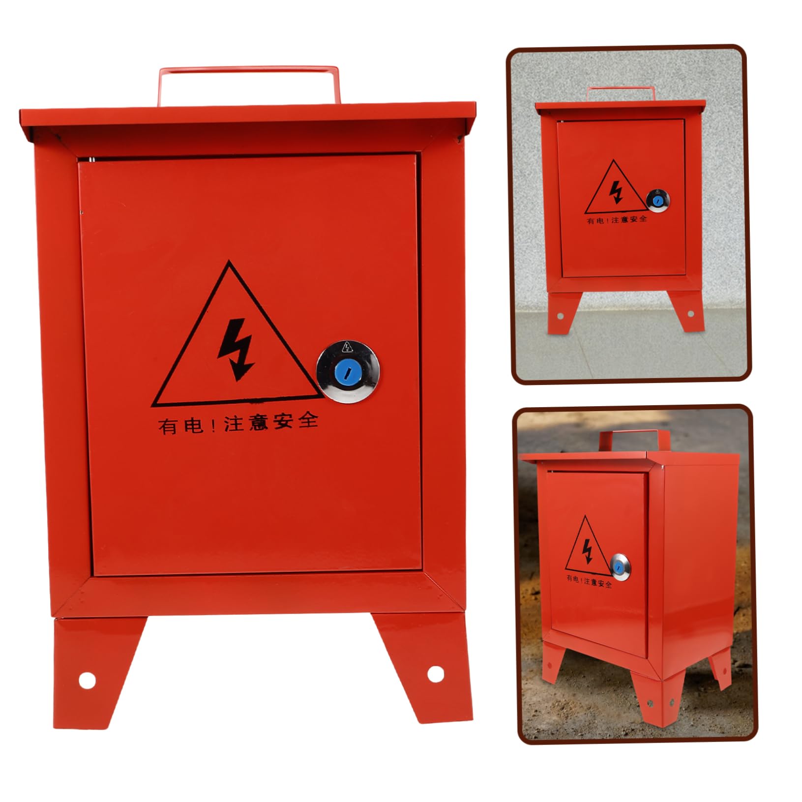Caja Eléctrica Portátil de Metal Rojo para Obra Exterior E Interior | Protección de Distribución Temporal, Construcción Robusta, Acabado Fácil de Limpiar, Uso en Taller