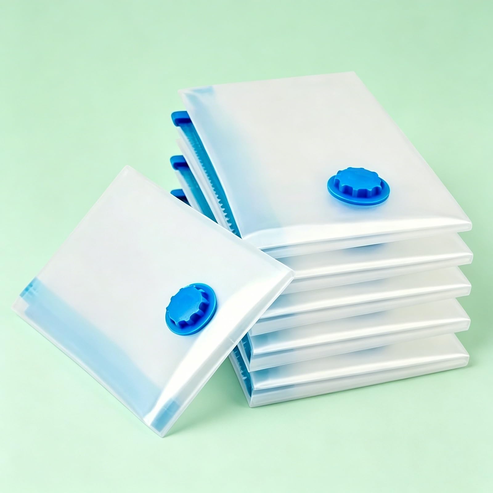 Transparent 12 Vacuum Storage Bags, Space Saver Organizer Bags with Manual Pump