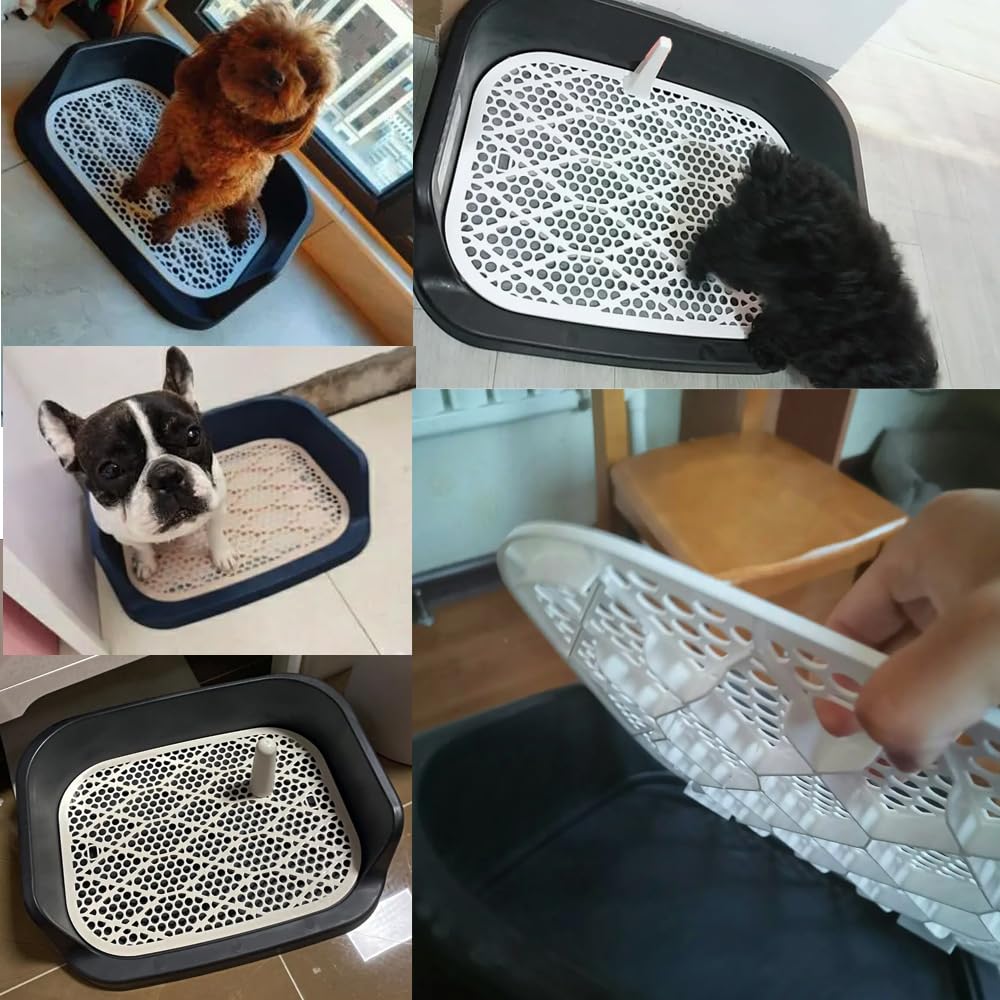 Toilettes pour Chien, Toilettes Portables avec Plateau pour Maison intérieure Chiot Balcon,Toilettes pour Chiens Teddy Chihuahua 50 * 40CM (Noir)