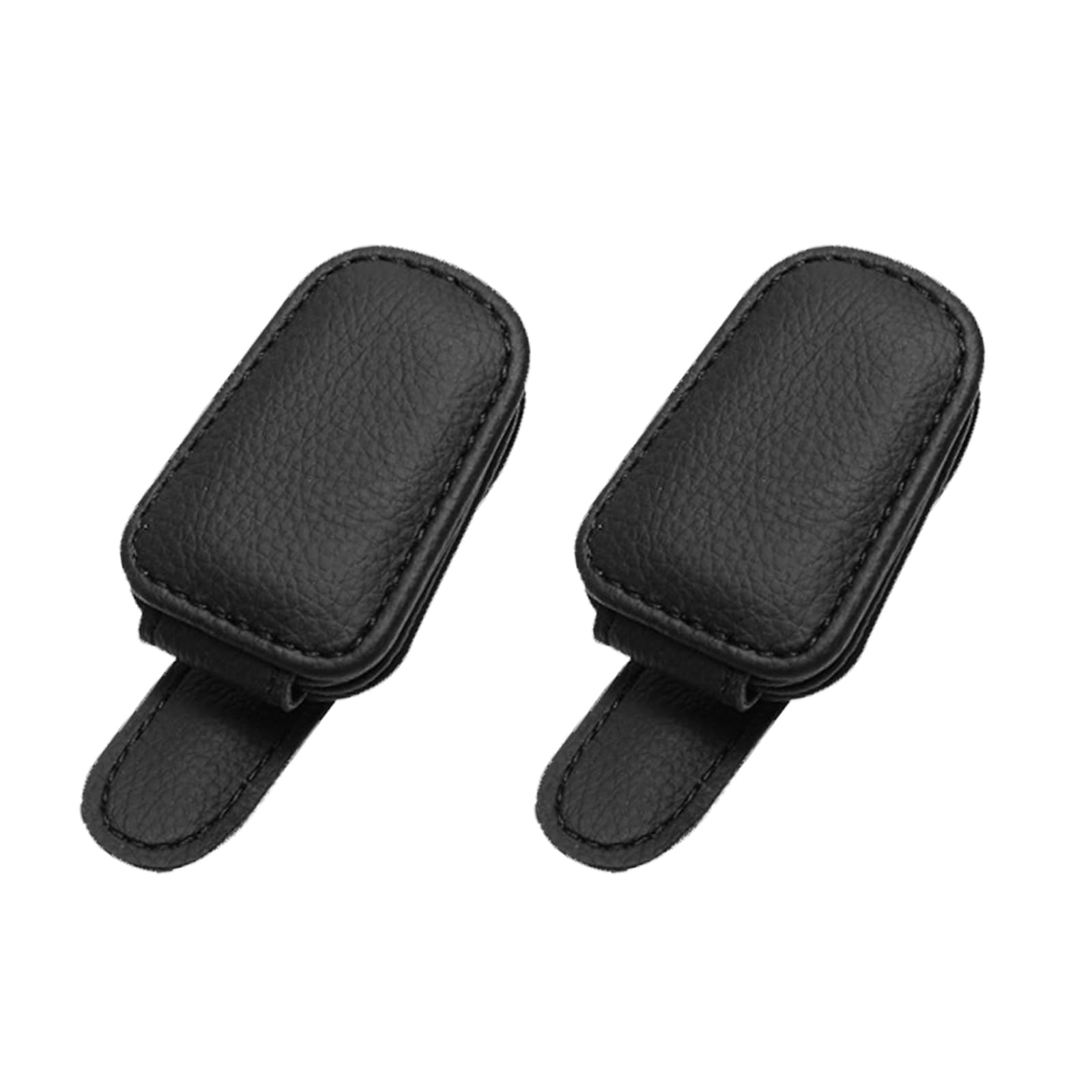 BAVUNV Brillenhalter für Auto Sonnenblende, 2 Pack Universal Leder Sonnenbrillenhalter Auto, Magnetische Auto Visier Brillenhalter für Alle Arten von Gläsern Geeignet (Schwarz)