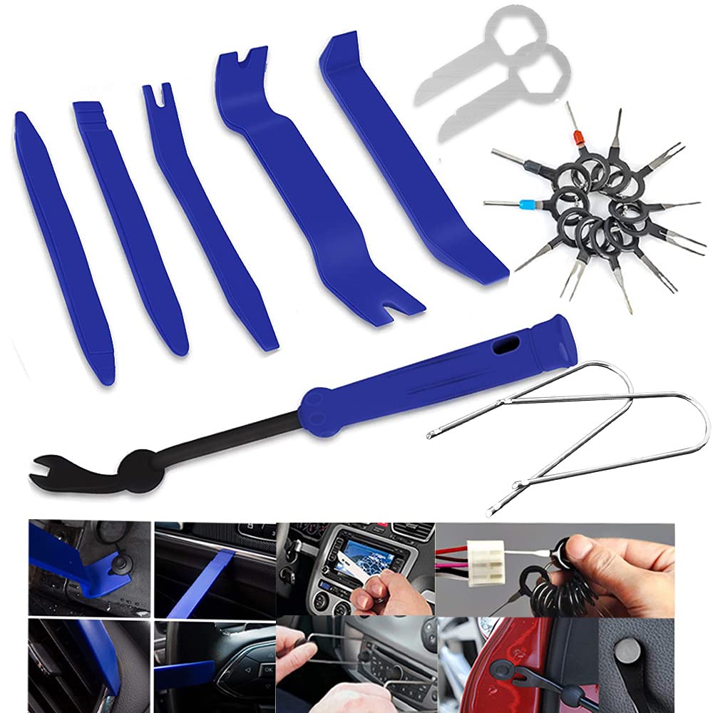 KEEHOM Auto Trim Removal Tool Set, for Car Door Audio, DVD and Navigation Car Panel Removers Installer Tool with Trim Removal Kit Set for Vehicle Dash Radio Audio Installation (21PCS)