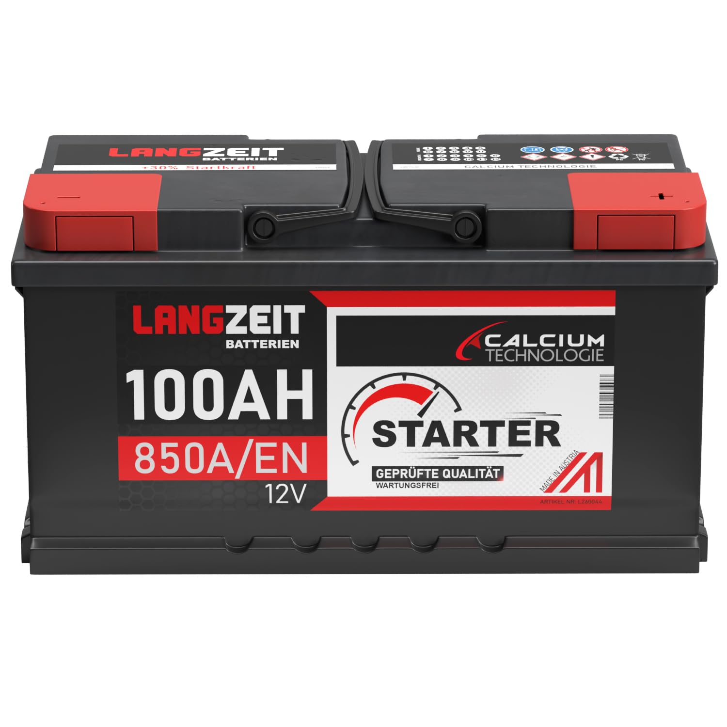 LANGZEIT Autobatterie 100Ah 12V 850A/EN Batterie ersetzt 95Ah 92Ah 90Ah 88Ah
