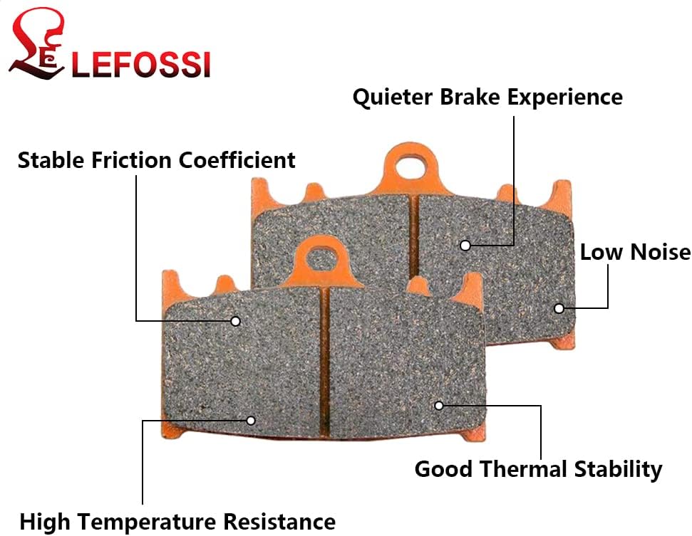 Front and Rear Carbon Fiber Brake Pads Compatible with Fit for Kawasaki VN 1700 Vulcan Voyager 2009-2014 2015 2016 2017 2018 2019 2020 VN 2000 2004-2010 Replacement Kits FA158F FA231