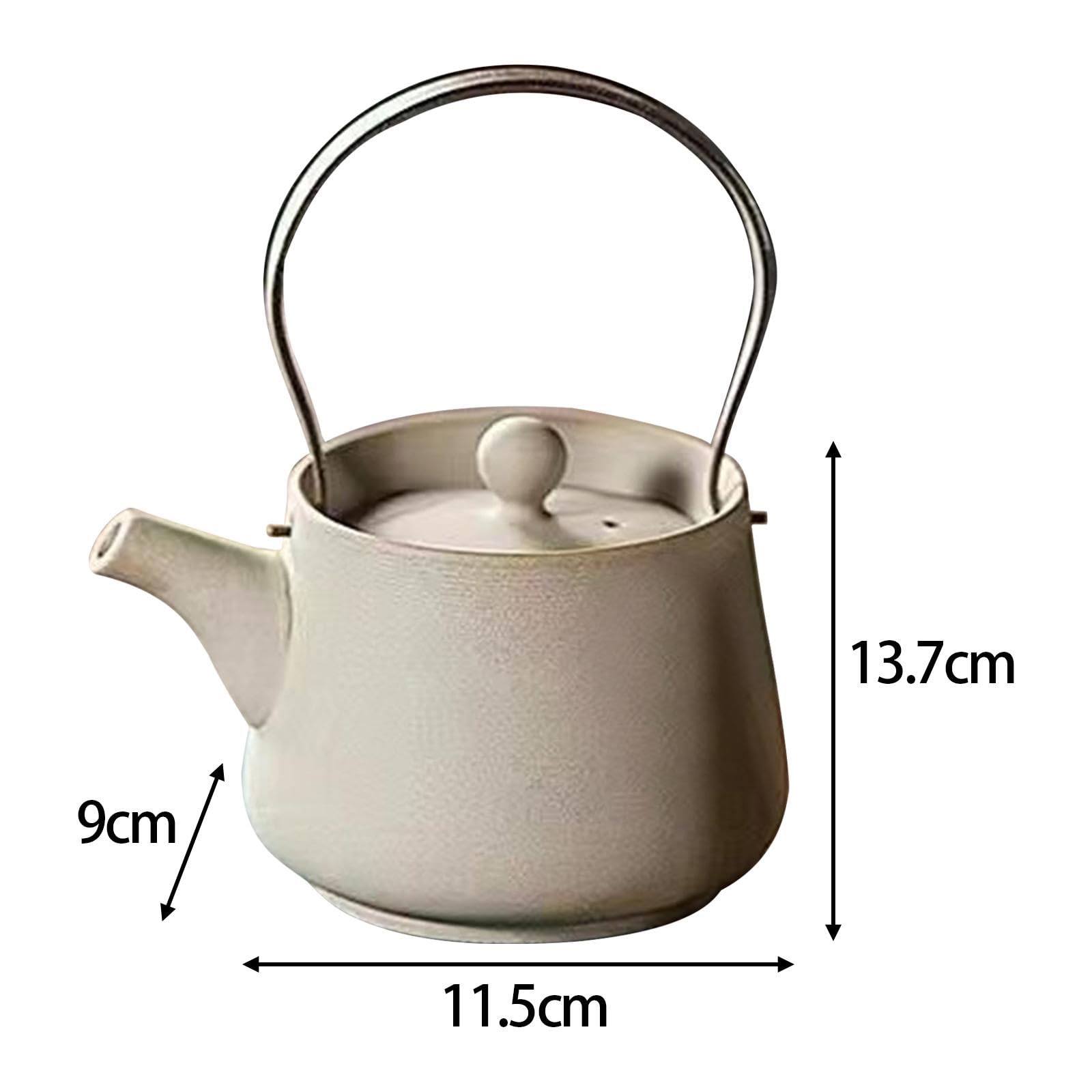 Tetera de cerámica 200 ml con infusor, Blanco para Picnic y Hogar