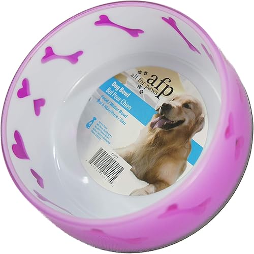 Miniatura 3 de ALL FOR PAWS Lifestyle Dog Love Bowl, pequeño, rosa, 5.2 lbs