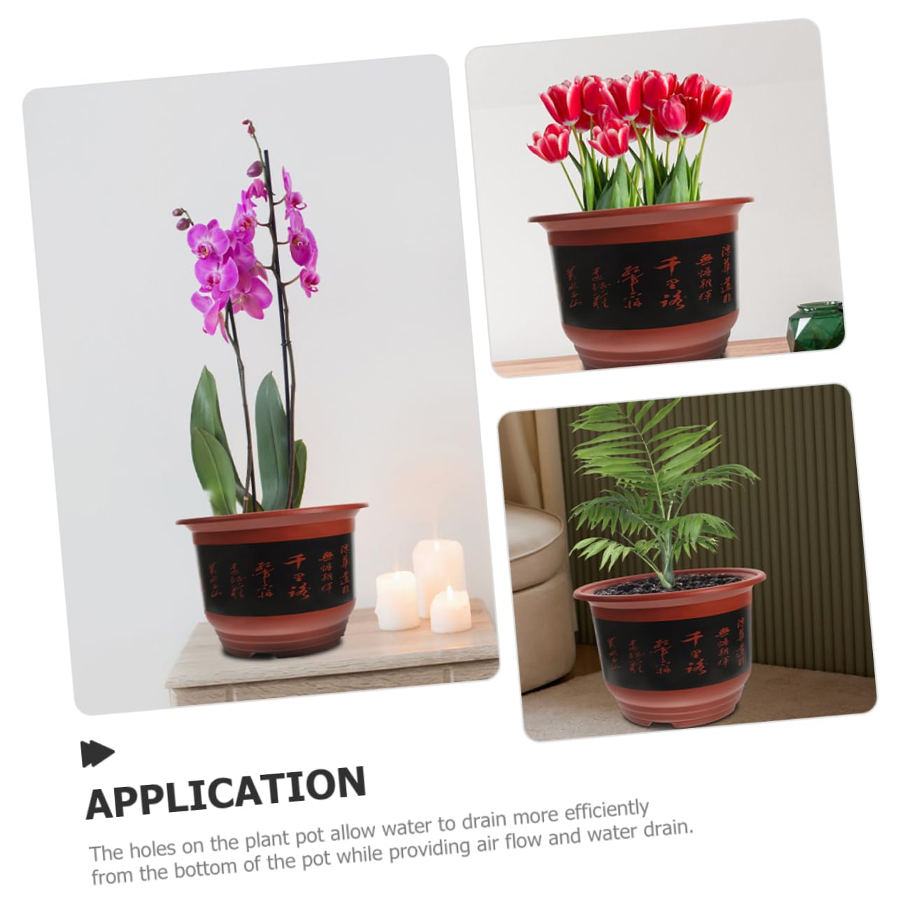 BESPORTBLE 2pièces Pots à Orchidées Plastique Jardinières pour Plantes Succulentes Et Cactus Contenants De Fleurs Brique Hauteur