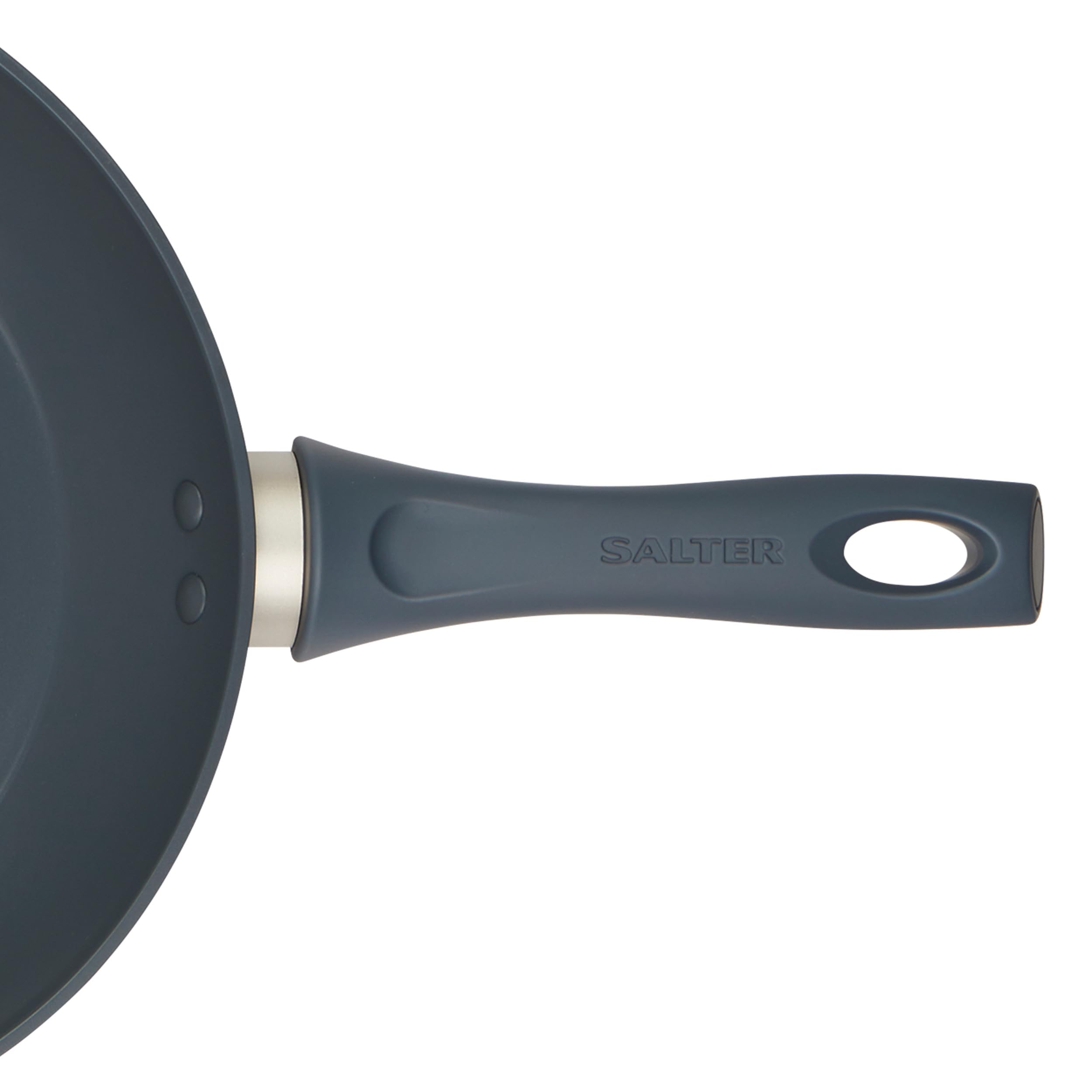 Salter COMBO-8695 Marino 6 Piece Utensil & Frying Pan Set - 24/28/30cm Non-Stick Induction Frying Pans, Forged Aluminium, Heat Resistant Nylon Utensils, Slotted Spatula, Slotted Spoon, Solid Spoon