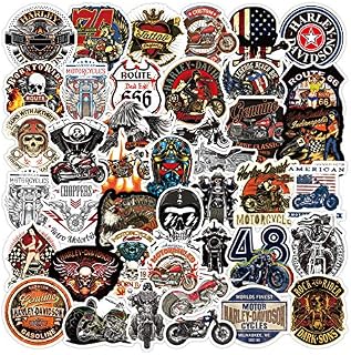 WayOuter Vintage Harley Motorcycles Stickers 100pcs Biker Vinyl Decals for Luggage Laptop Skateboard Bicycle