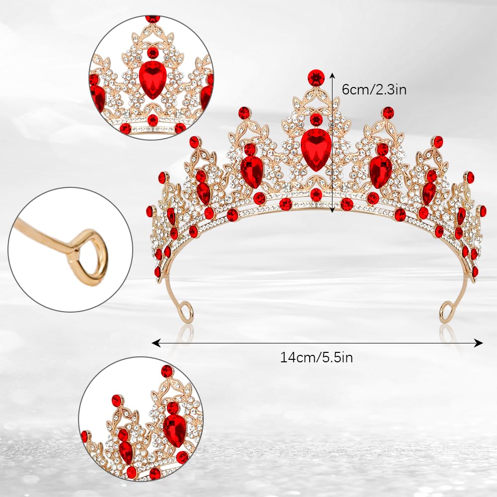 Amazon.com: Red Crown,Red Tiara,Tiaras for Women,Birthday  display picture 3