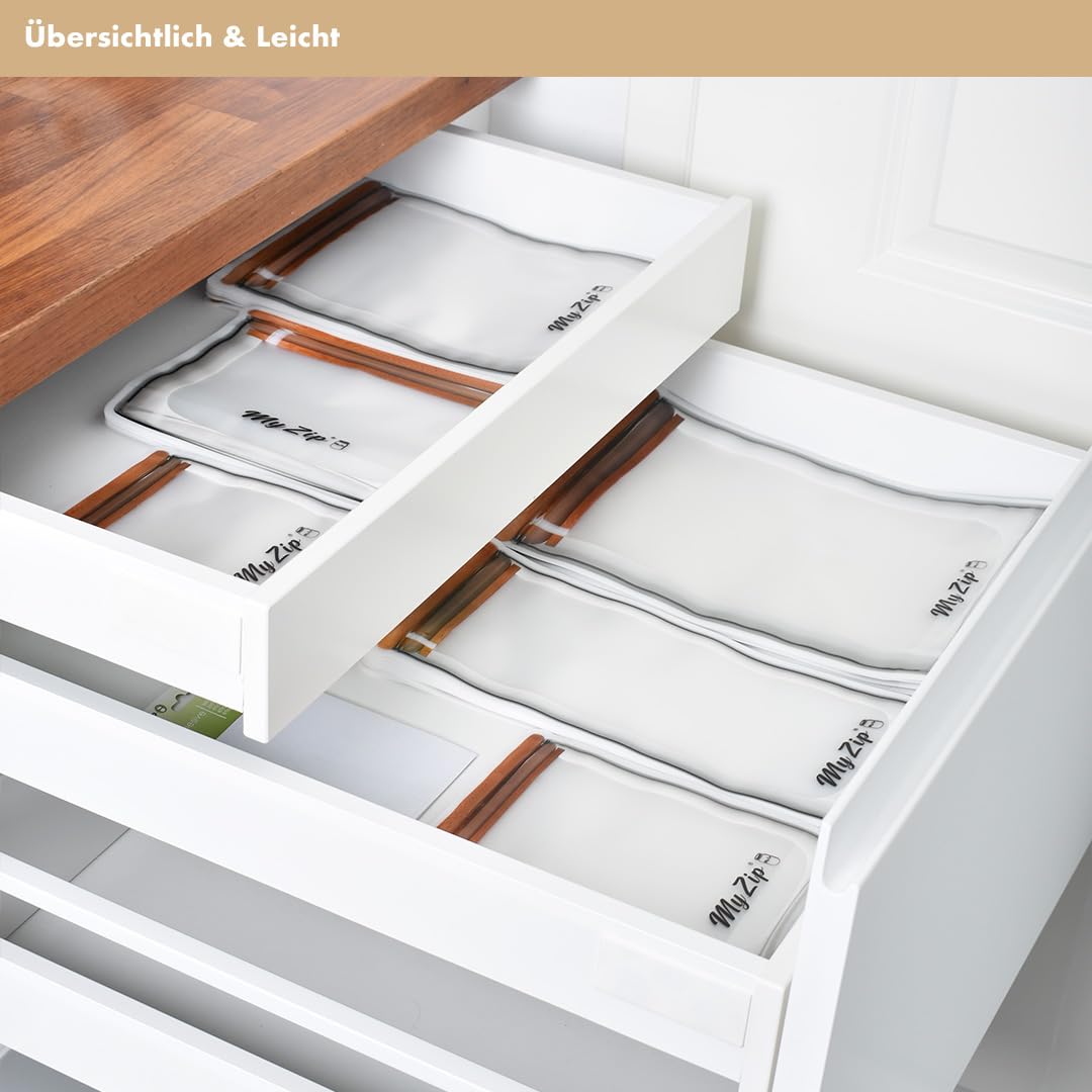 Original MyZip-Beutel – wiederverwendbare Aufbewahrungsbeutel – luftdicht, spülmaschinensicher & umweltfreundlich – ideal für Lebensmittel, Snacks & Gefrierschrank (18)