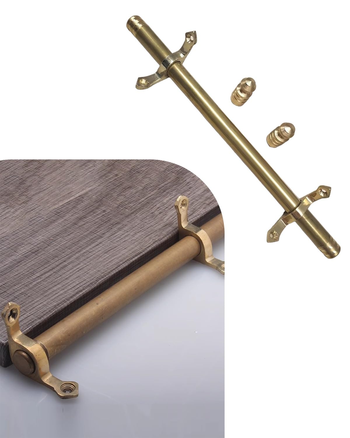 DFGHNBVC Adjustable Stair Runner Rods Set With Holder Bracket Hardware For Secure Carpet Decor And Non-Slip Tubing,85Cm/33In/2.8Ft