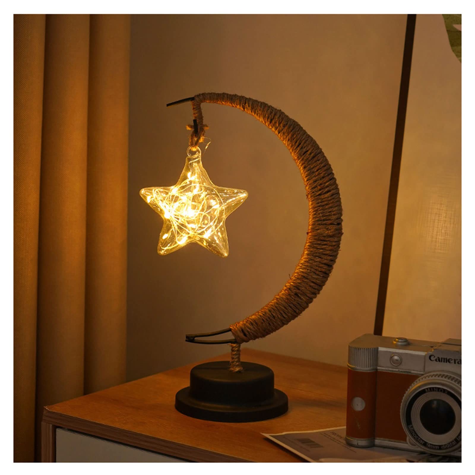 Enchanted Lunar Lamp Magic Galaxy LED Lamp, Twinkling Tree Enchanted Lunar Lamp, Kids Moon Night Light Halloween for Home Decorations (Color : Warm light, Size : Pentagon)