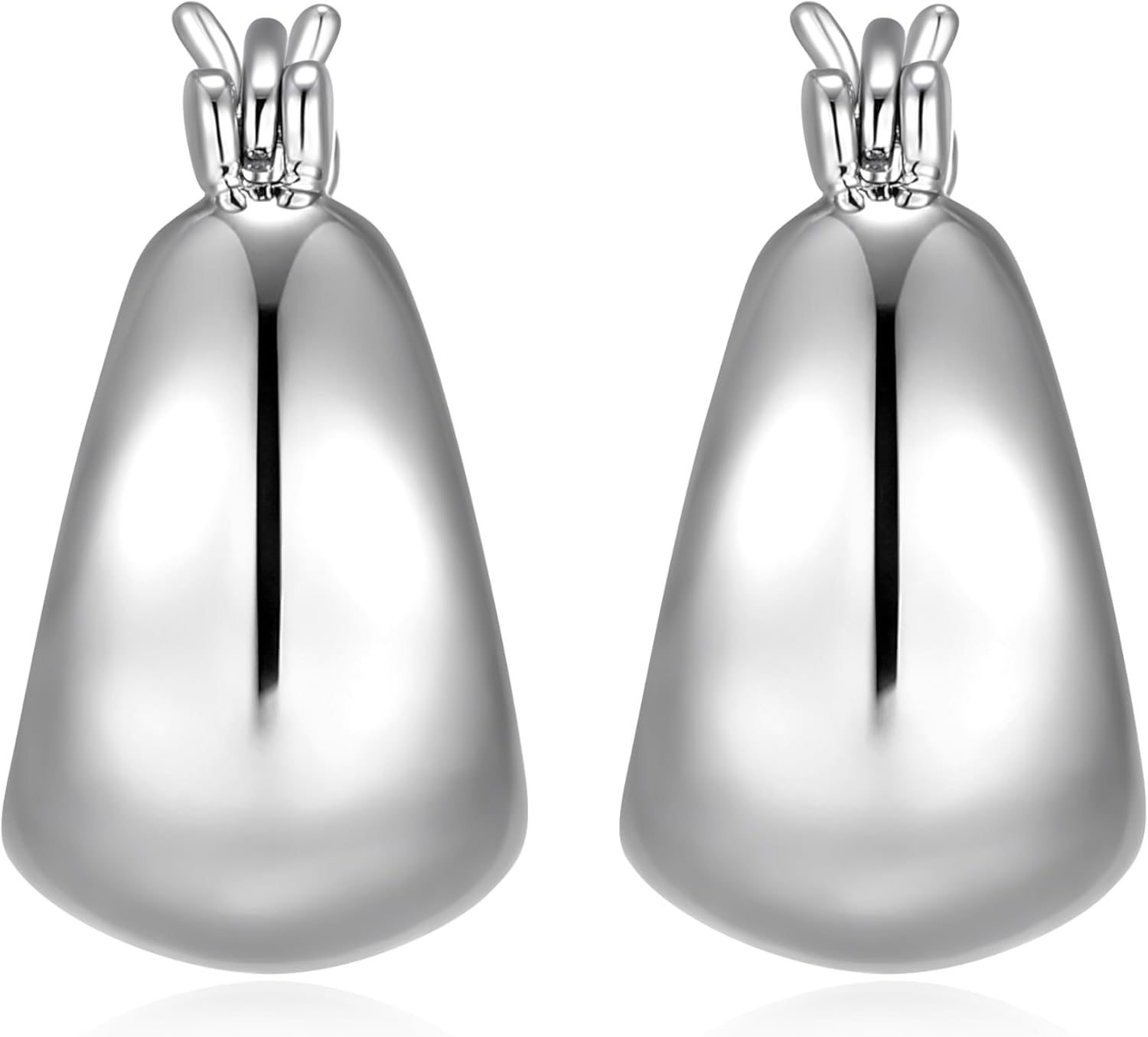 Amazon Essentials (Demi's Pick) Dome Hoop Earrings for Women - Fine Silver Plated, Trendy Jewelry - Image 2