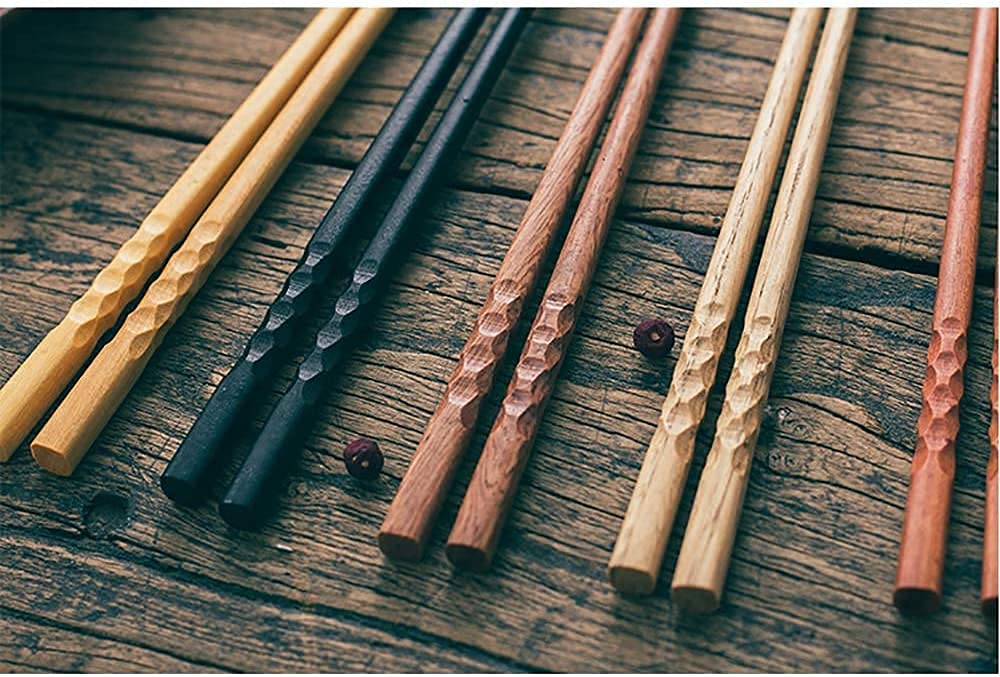 Baguettes Baguettes Réutilisables Baguettes 5 Paires Baguettes Japonaises Sushi, Baguettes Réutilisables en Bois Naturel Coffret Cadeau pour Cuisine et Hôtel Coffret Lave-Vaisselle(B-22Cm)