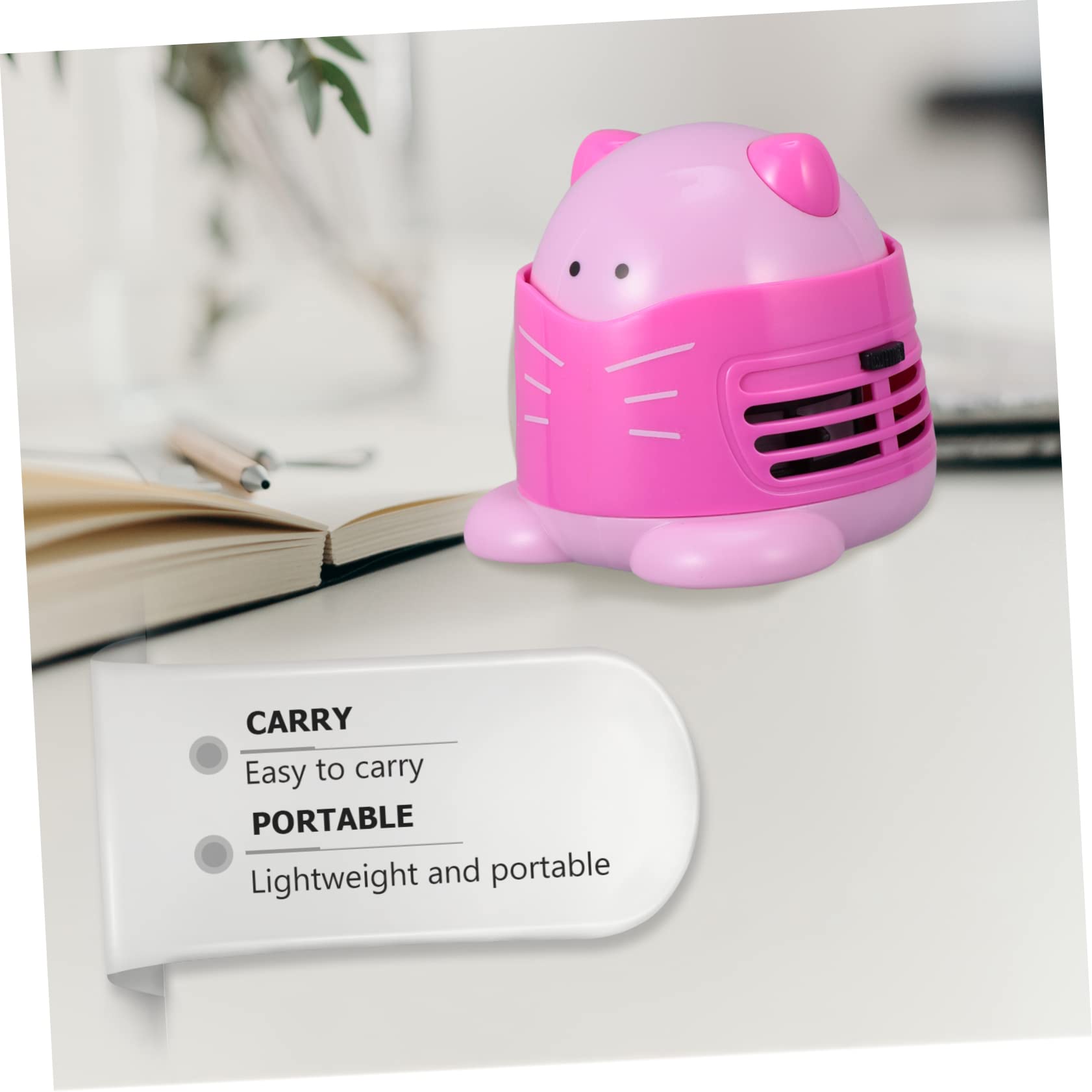 VILLCASE Table Vacuum Cleaner Cute Cat Design No Battery Portable Dust Collector for Desk Low Noise Strong Absorption for Office and Home Cleaning