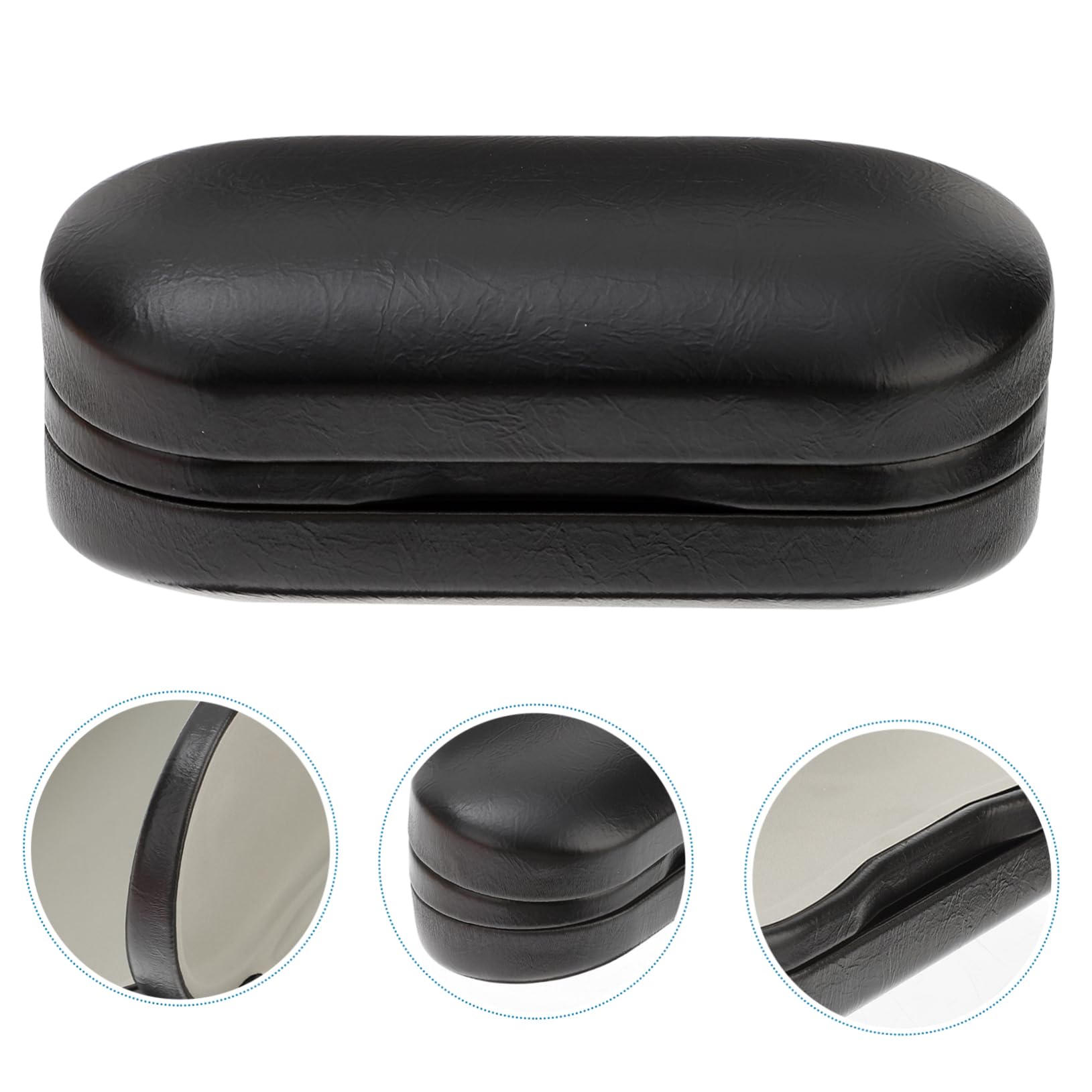 3piezas Estuche Doble Para Gafas De Pu Cuero Caja Rígida y Elegante Para Viajes Organizador De Lentes Protección Contra Arañazos y Golpes Para Uso Diario